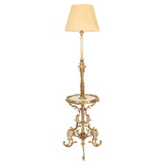 Antique Rococo Revival Ormolu & Onyx Telescopic Standard Lamp circa 1900
