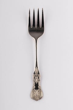 Antique Rococo Revival Victorian Fish Cutlery Fork Knife Silver Plated Set Case