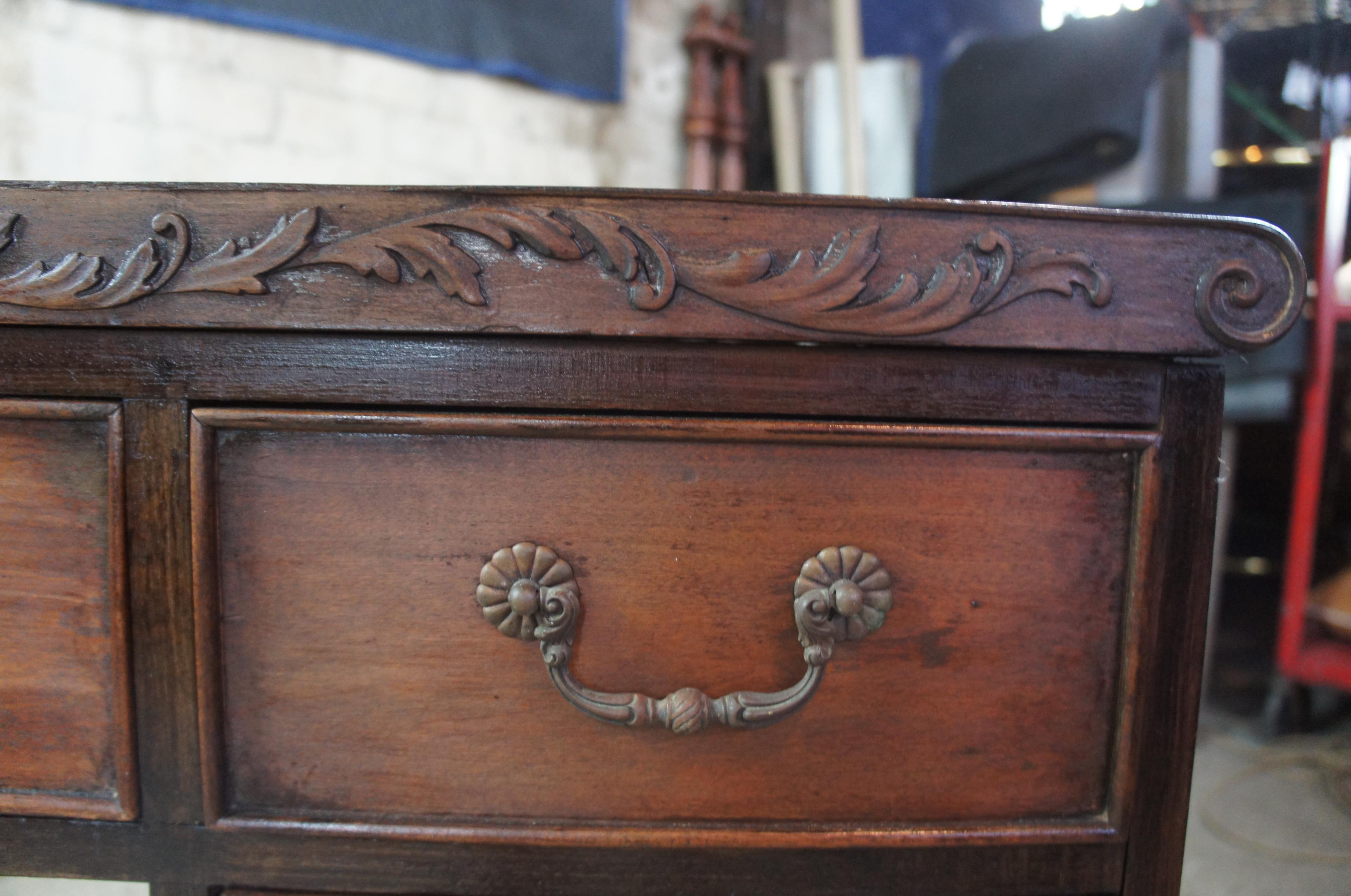 Antique Rococo Revival Walnut 7-Drawer Kneehole Desk 6