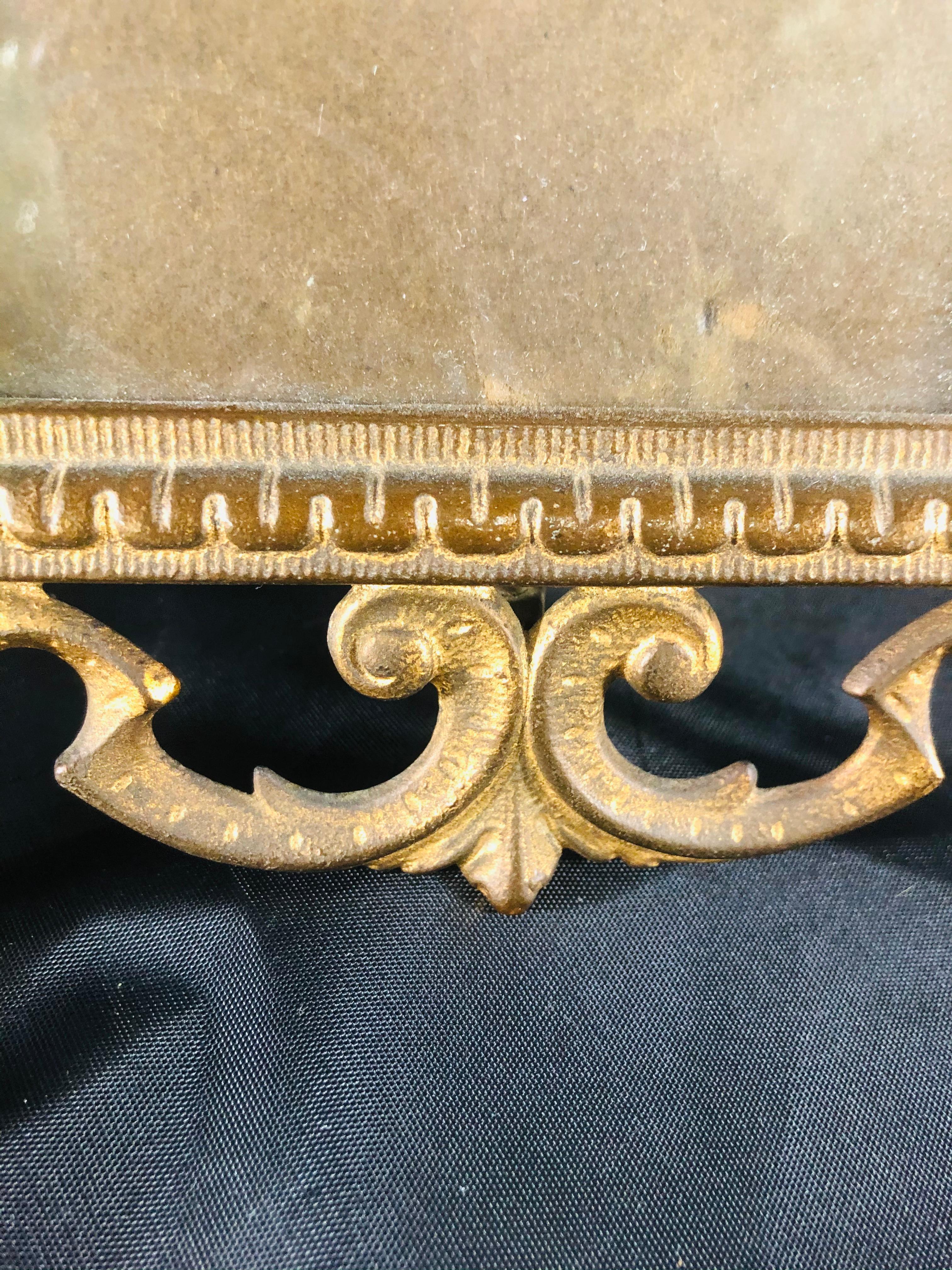 American Antique Rococo Style Brass Picture Frame