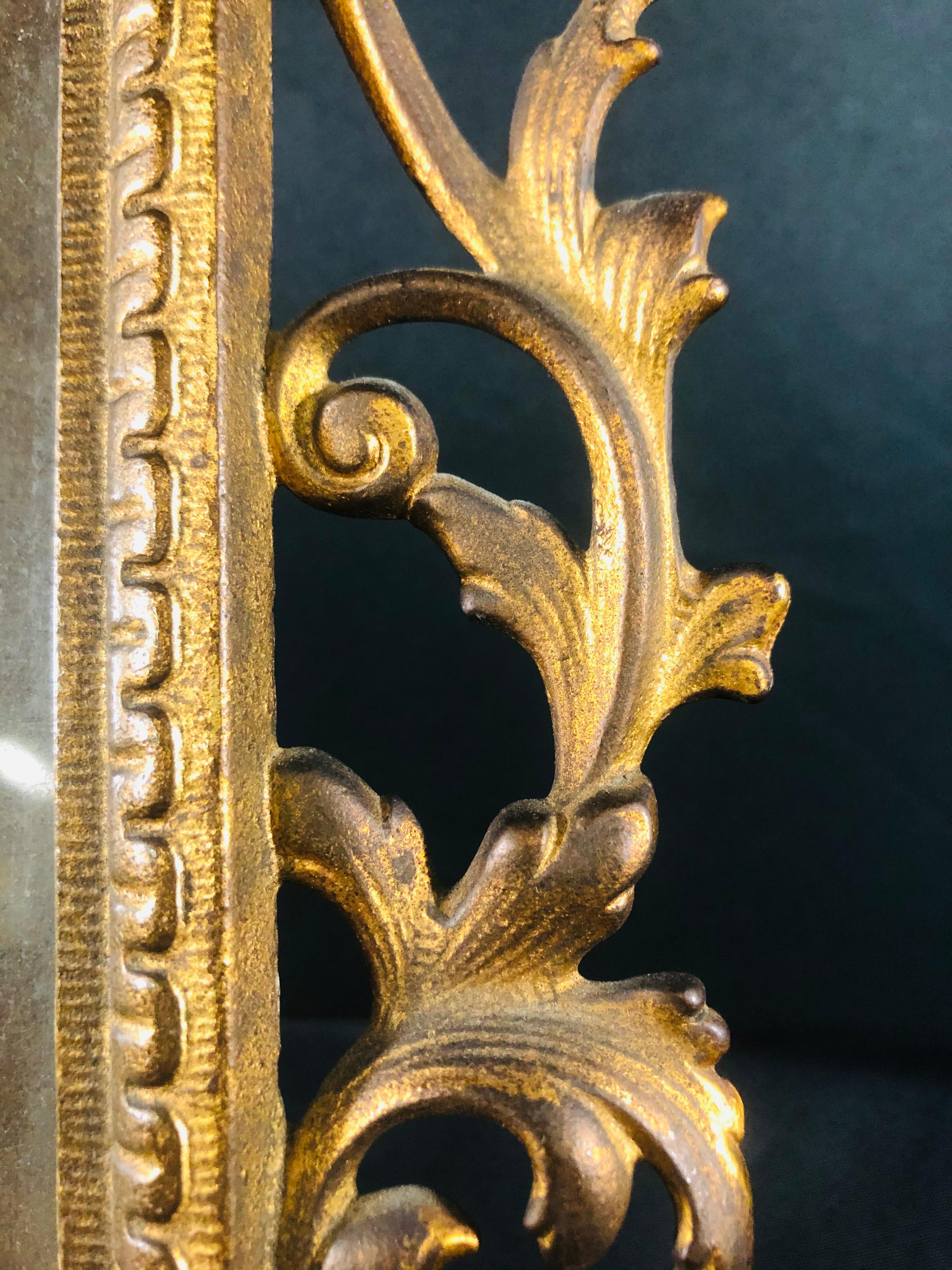 20th Century Antique Rococo Style Brass Picture Frame