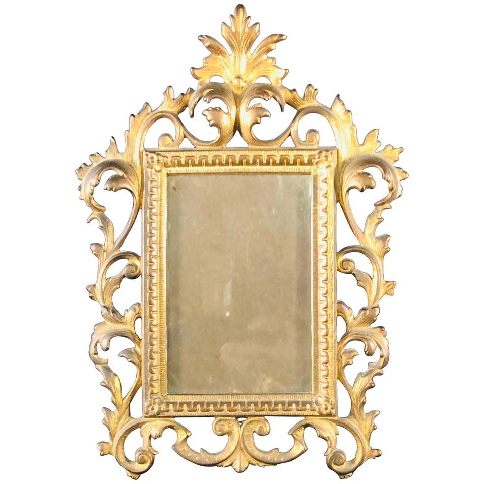 Antique Rococo Style Brass Picture Frame For Sale at 1stDibs
