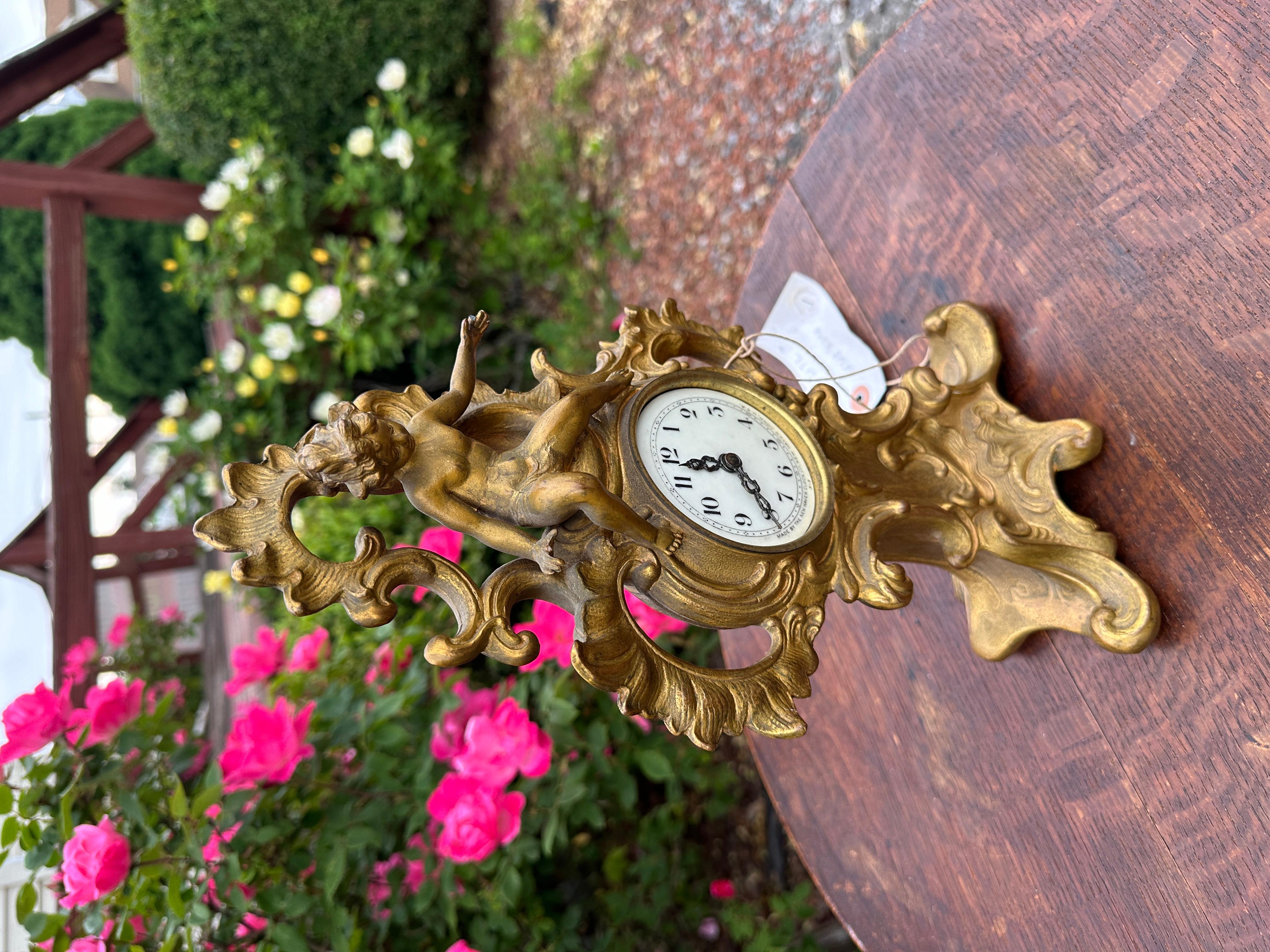 Antique Rococo Style Bronze Clock - W2072 For Sale 9