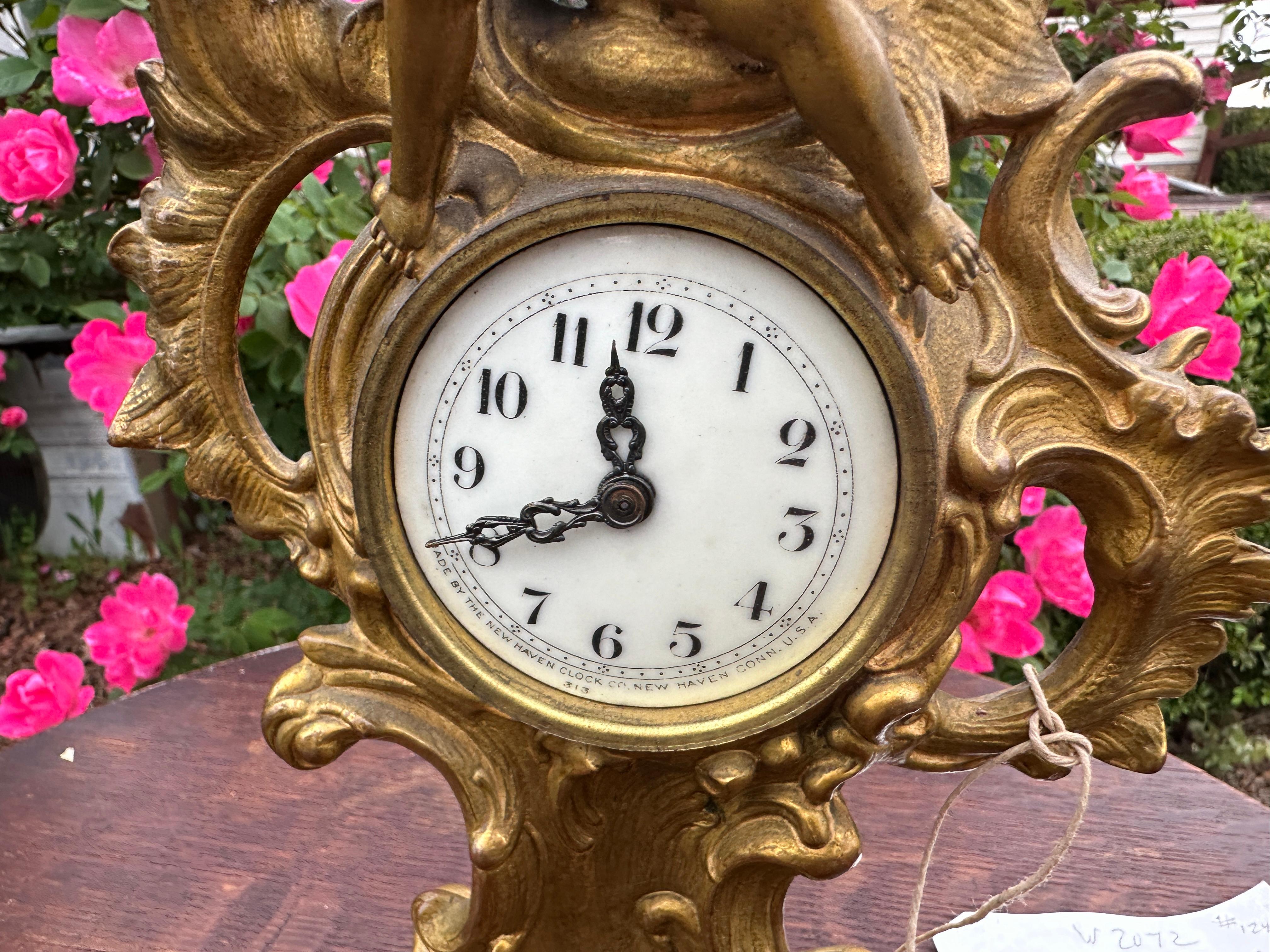Antique Rococo Style Bronze Clock - W2072 For Sale 11