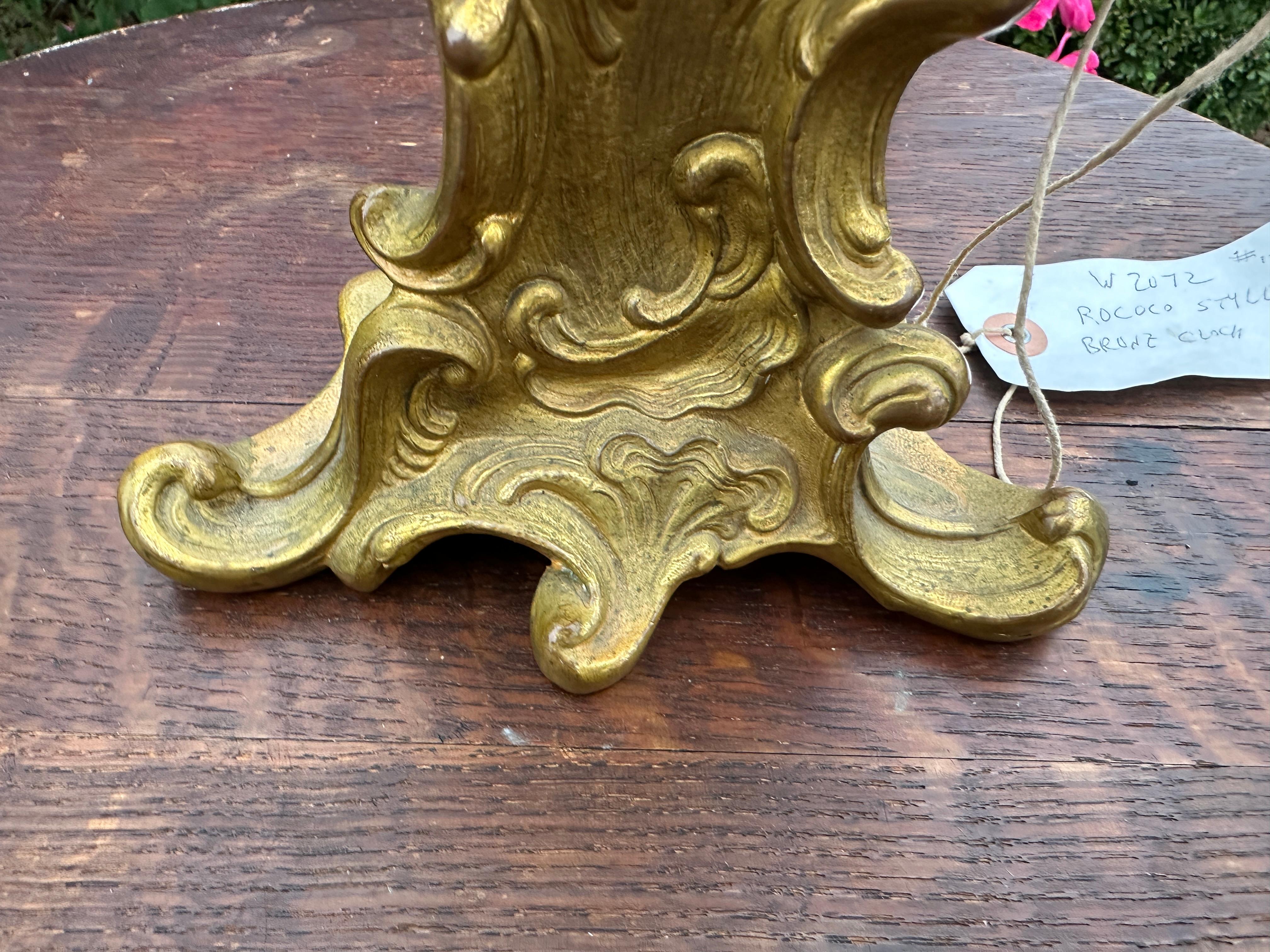 Antique Rococo Style Bronze Clock - W2072 For Sale 14