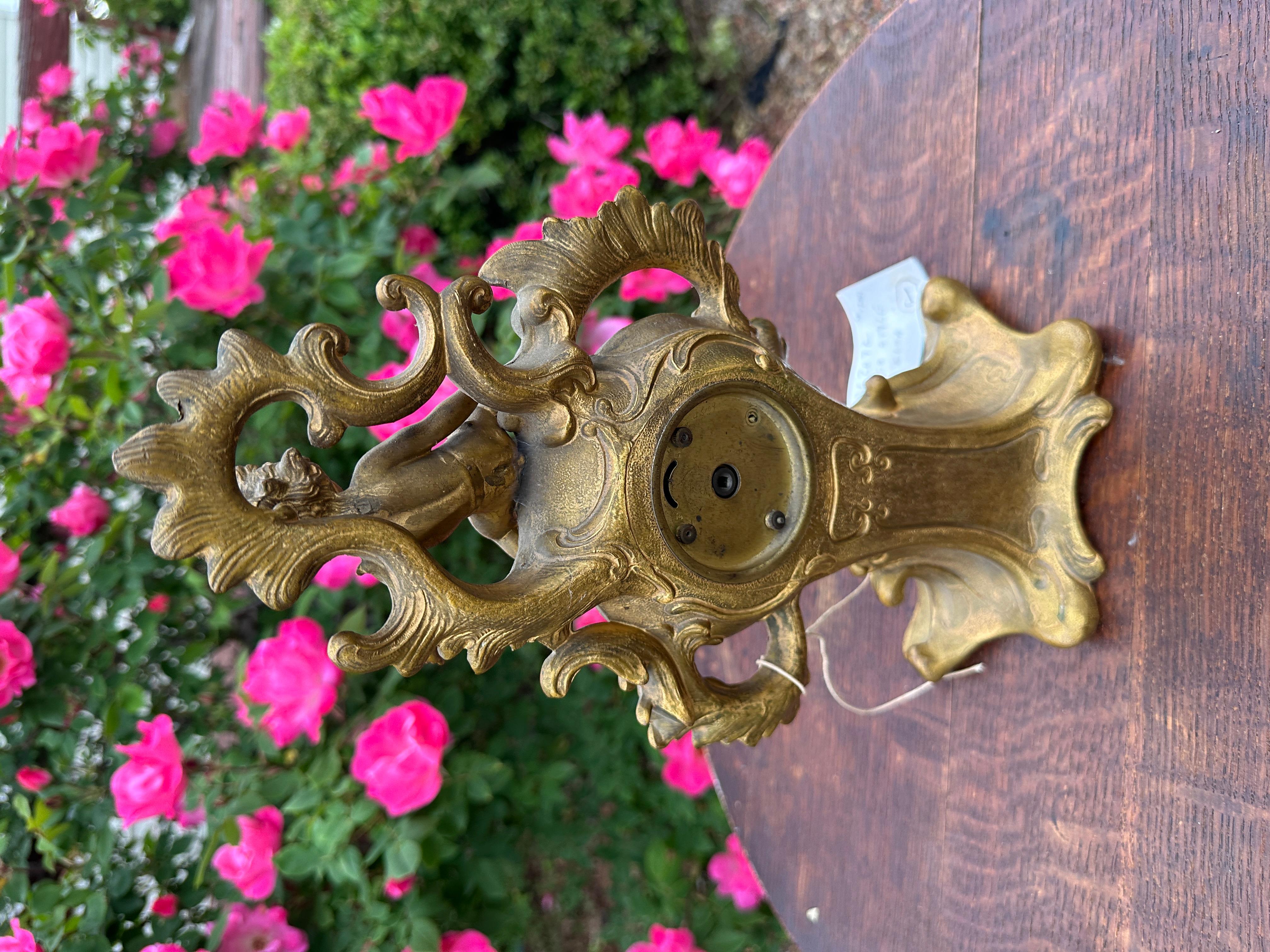 Antique Rococo Style Bronze Clock - W2072 For Sale 15