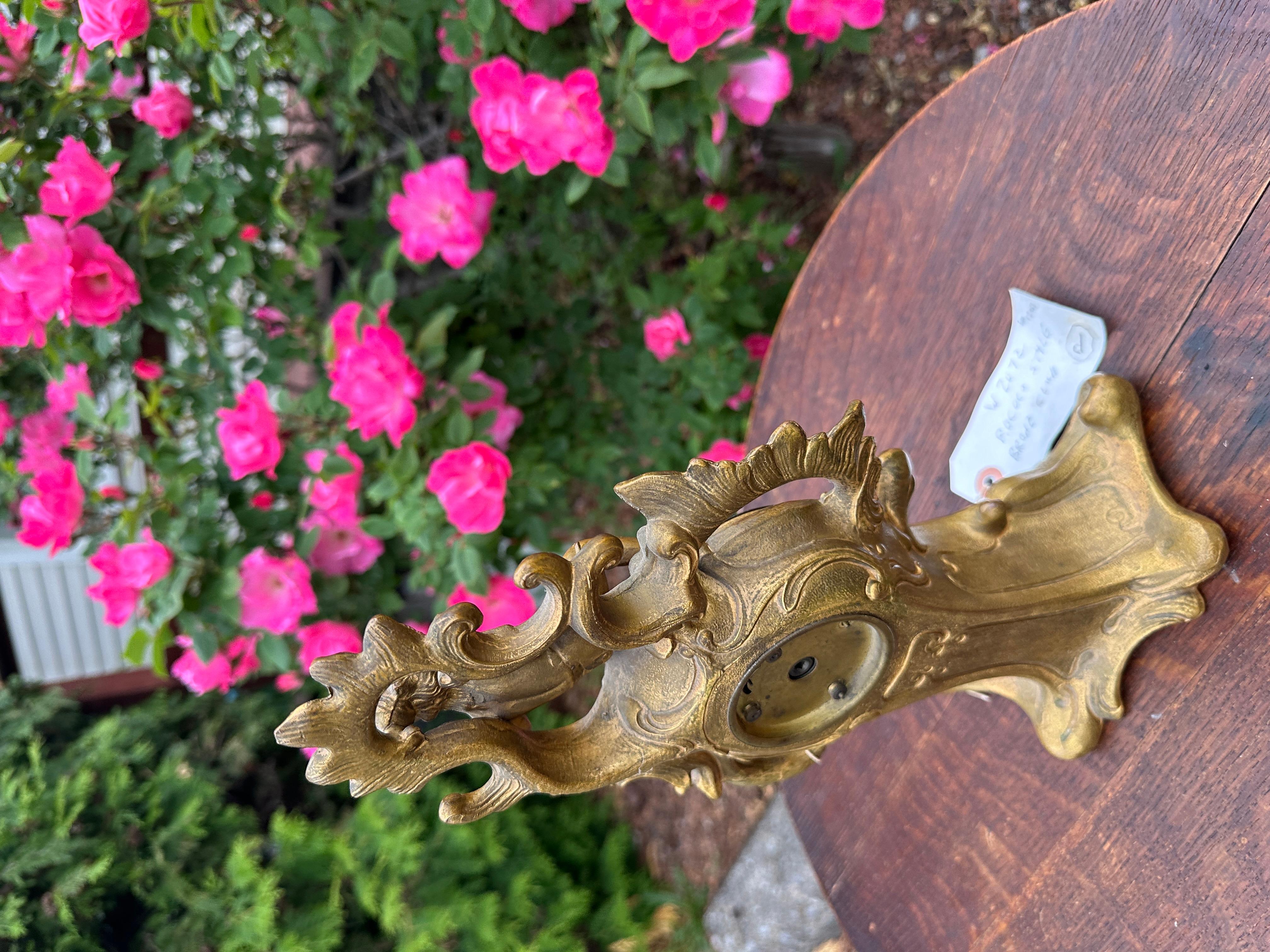 Antique Rococo Style Bronze Clock - W2072 In Good Condition For Sale In Shamokin Dam, PA