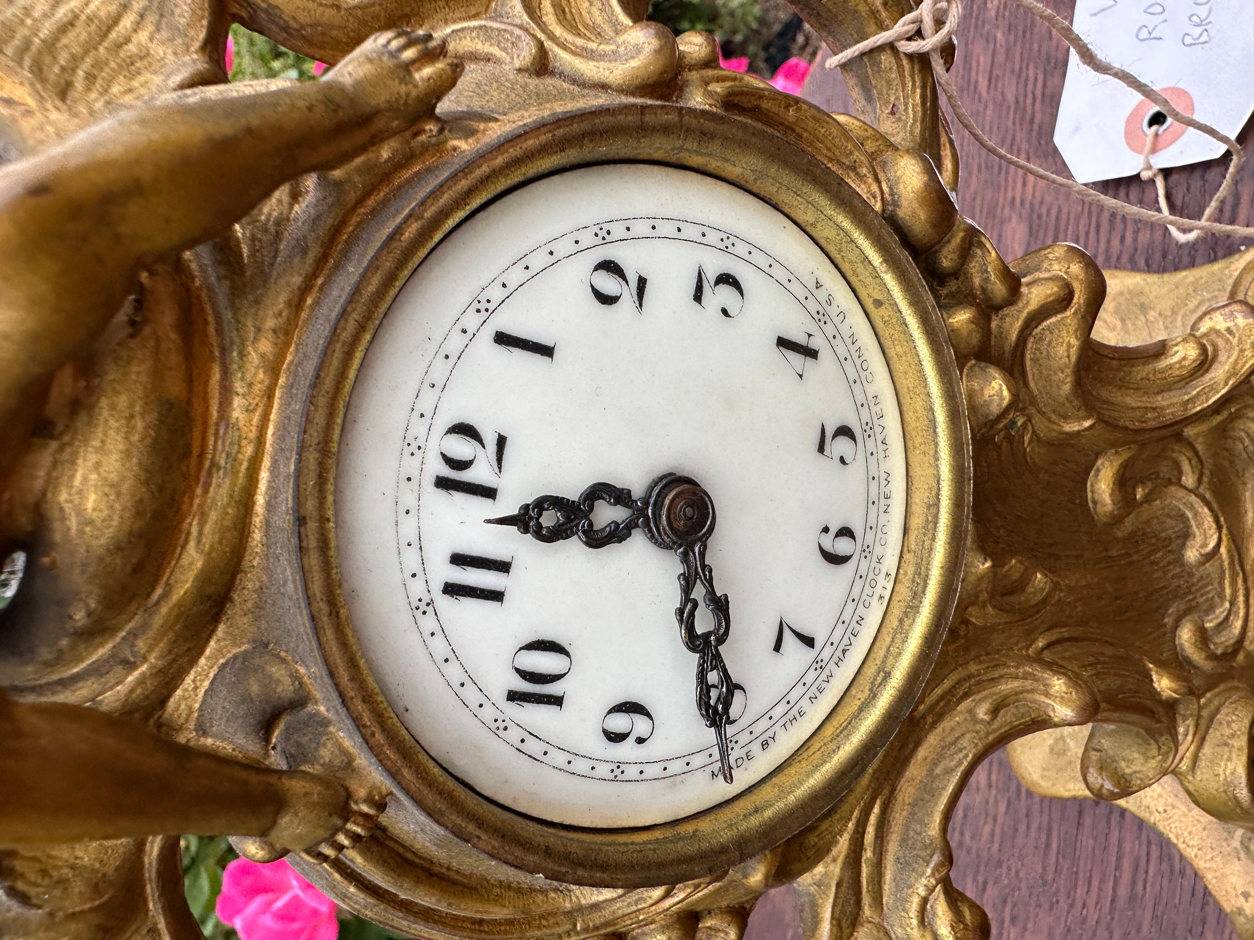 Mid-20th Century Antique Rococo Style Bronze Clock - W2072 For Sale