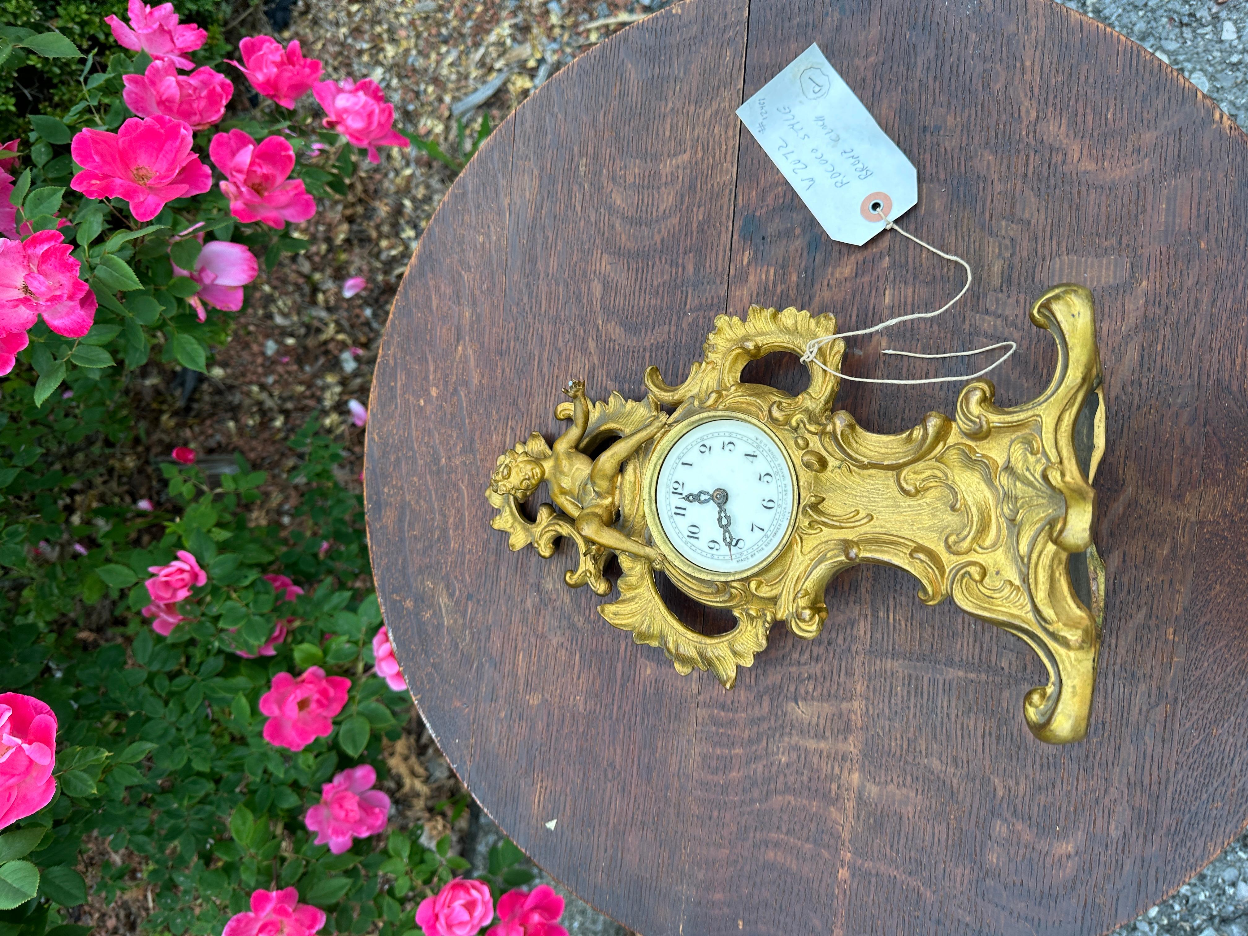 Antique Rococo Style Bronze Clock - W2072 For Sale 1