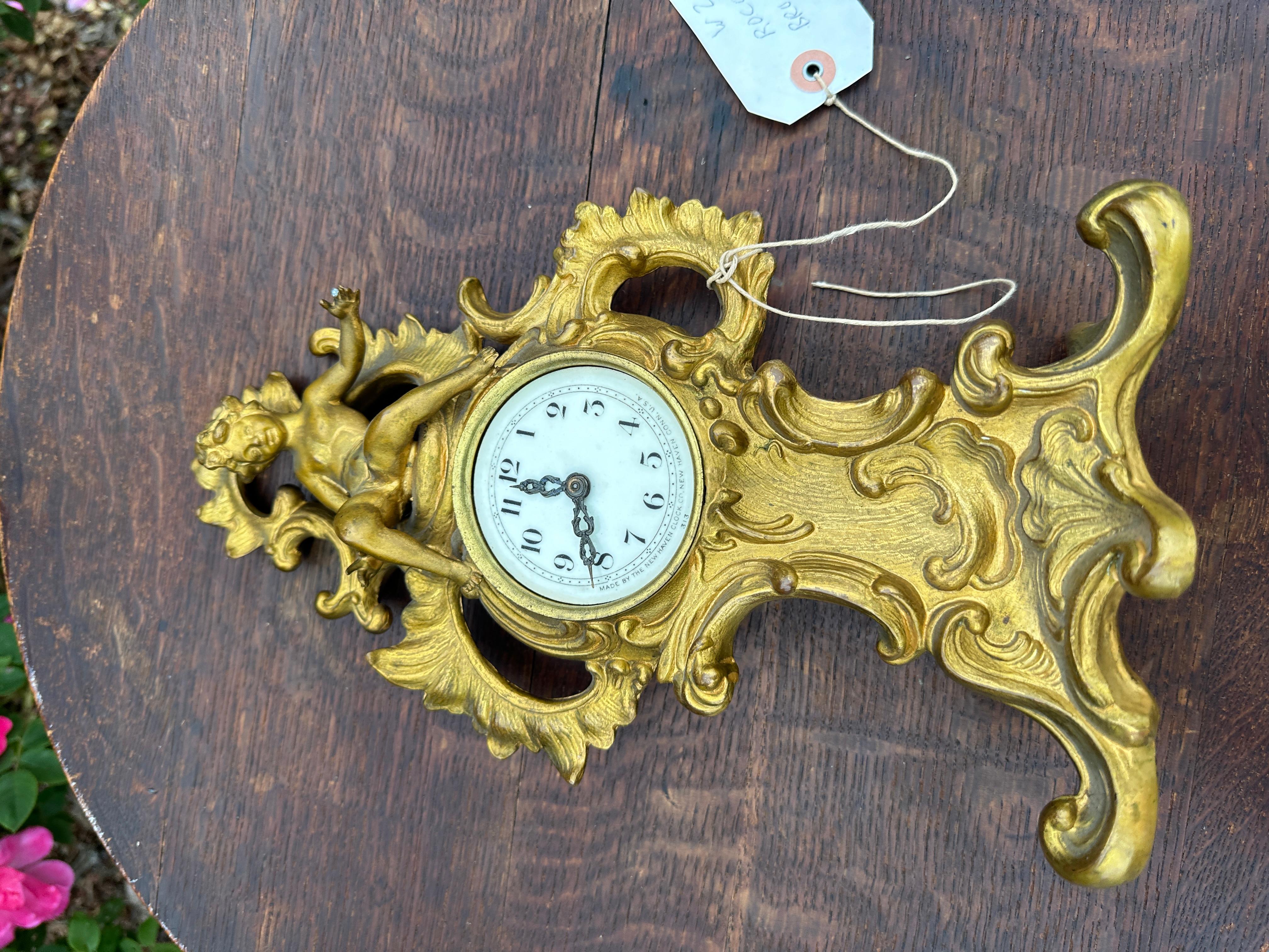 Antique Rococo Style Bronze Clock - W2072 For Sale 2