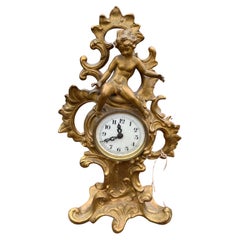 Reloj Antiguo de Bronce Estilo Rococó - W2072