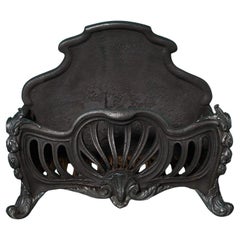 Antique Rococo Style Cast Iron Fire Grate