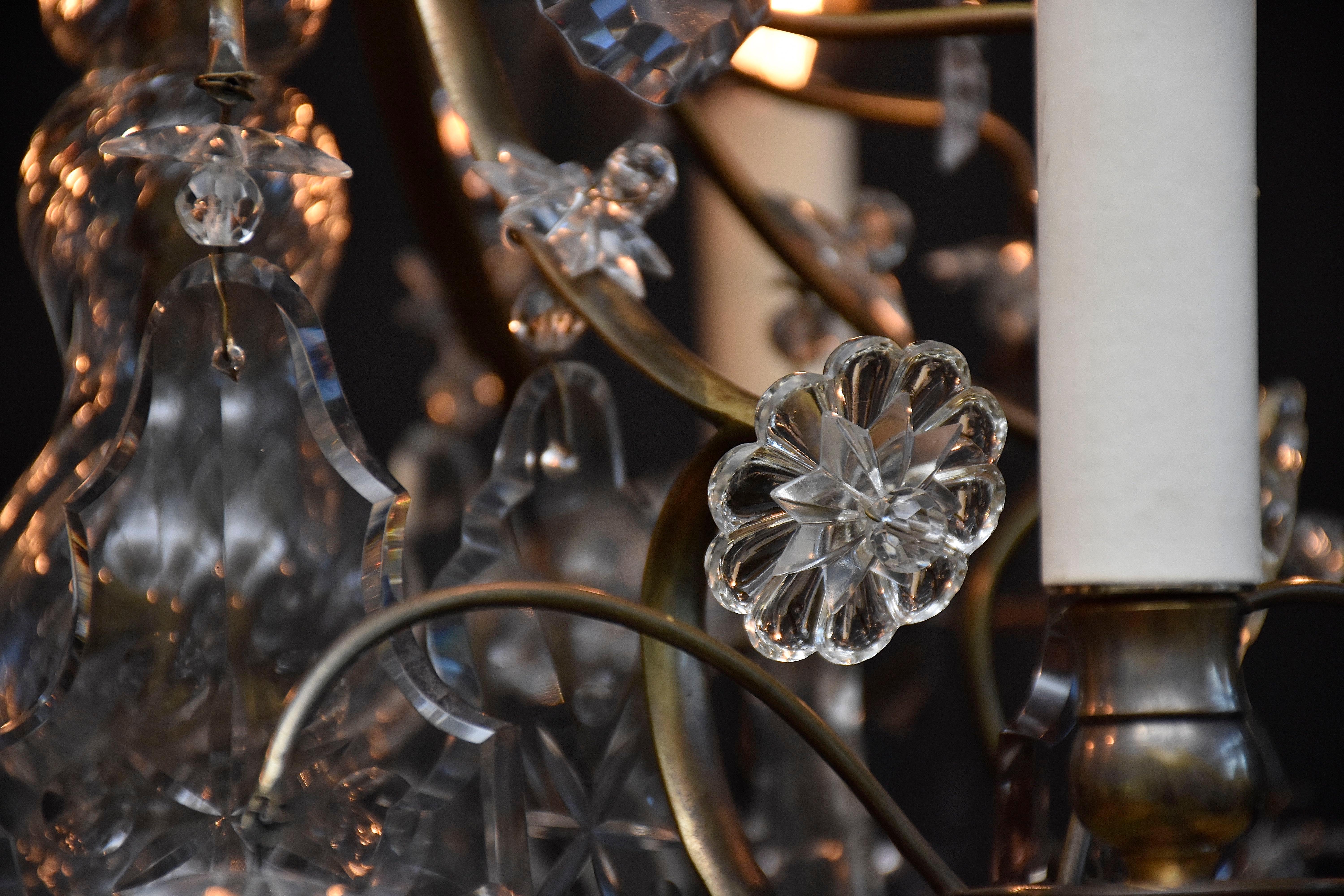 Antico lampadario di cristallo in stile rococò in vendita 6