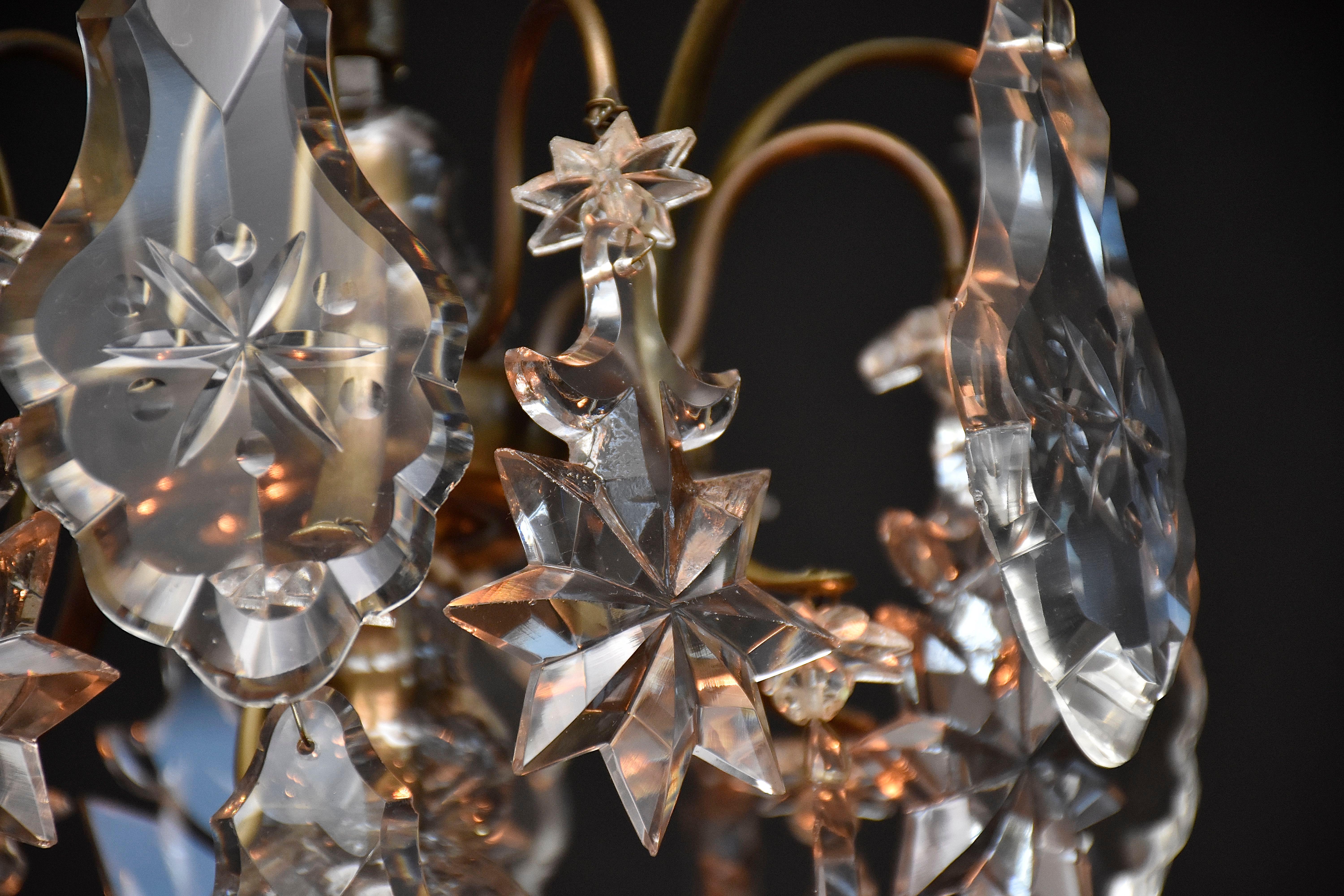 Antico lampadario di cristallo in stile rococò in vendita 7