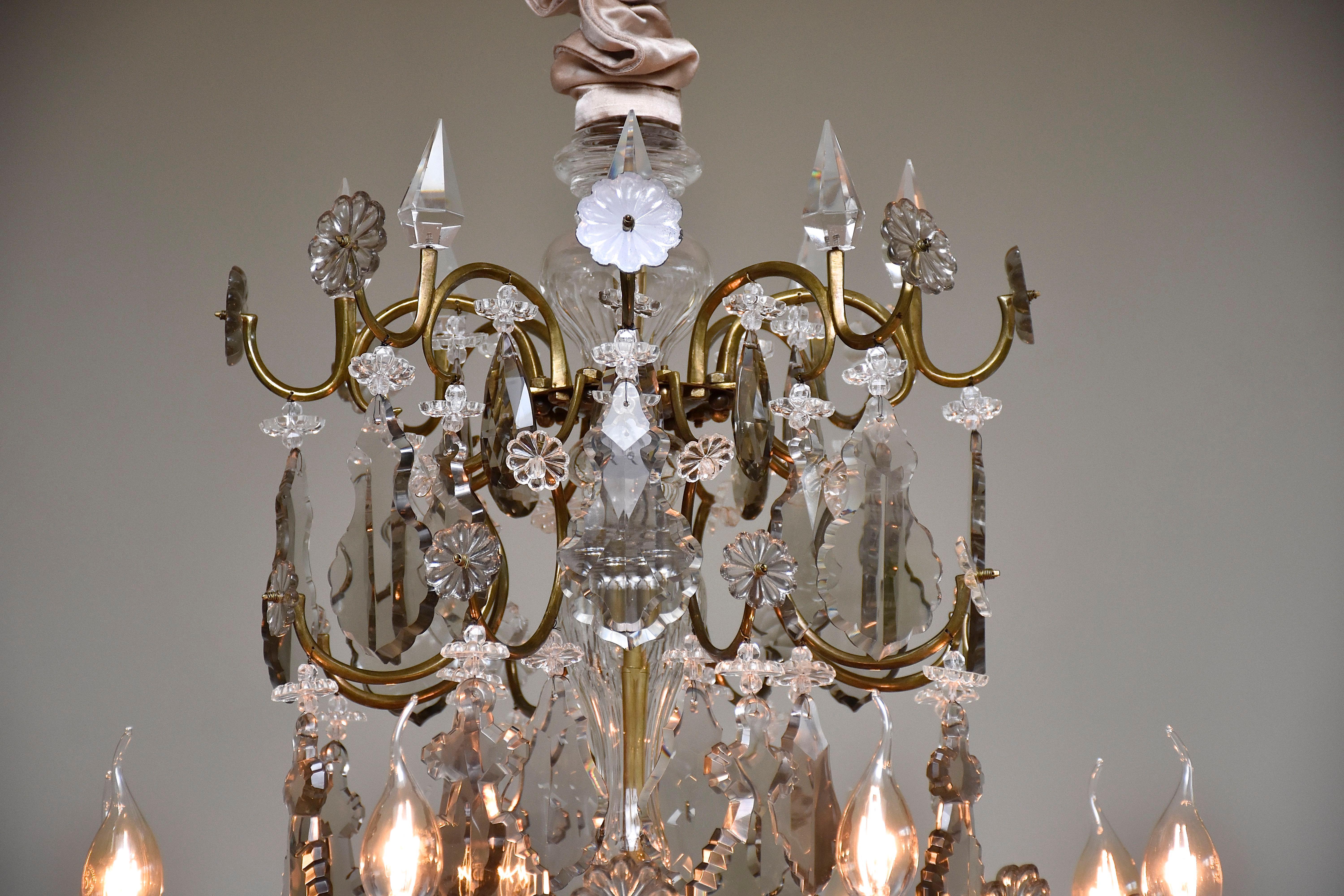 Swedish Antique Rococo style crystal chandelier For Sale