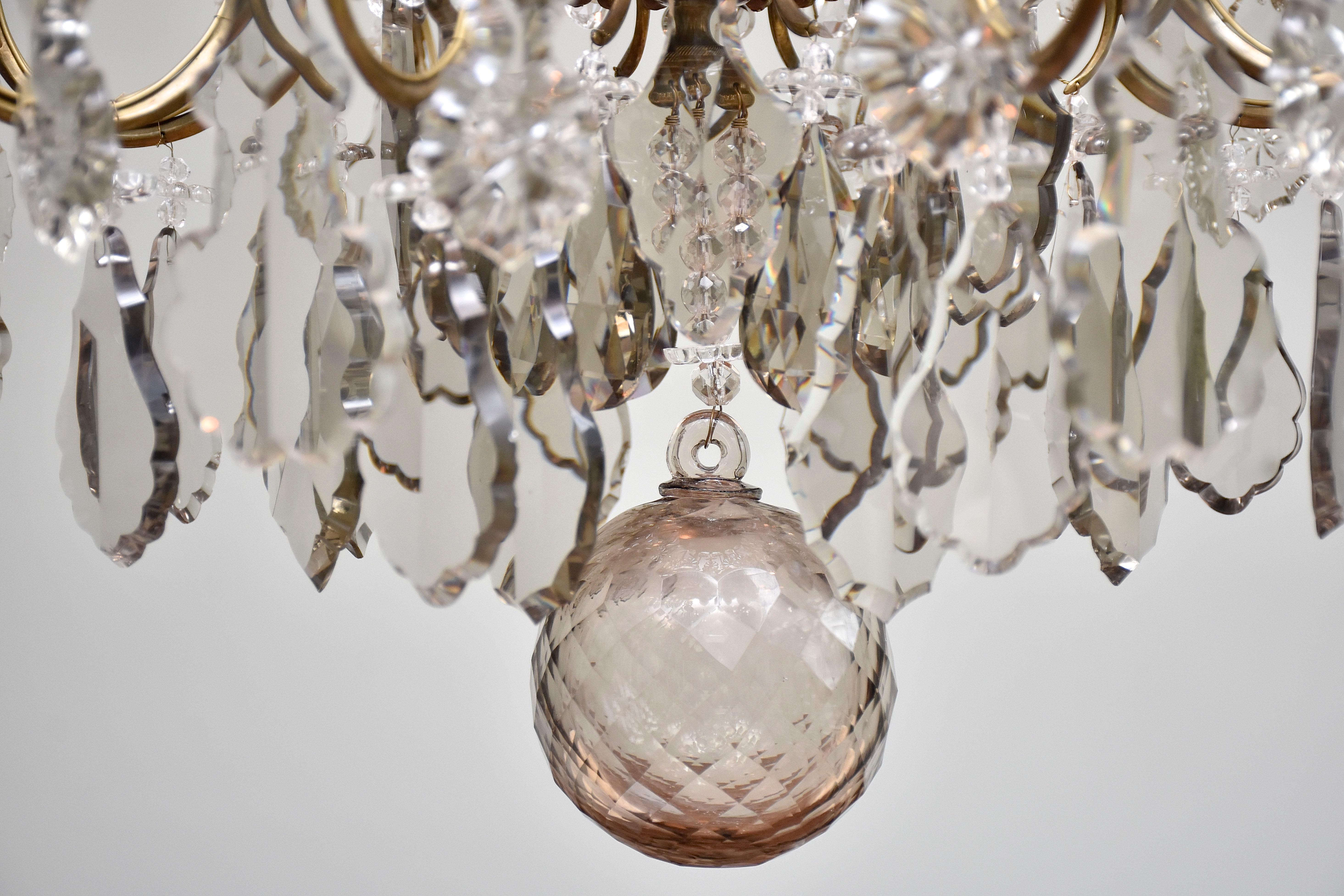 Antique Rococo style crystal chandelier For Sale 1