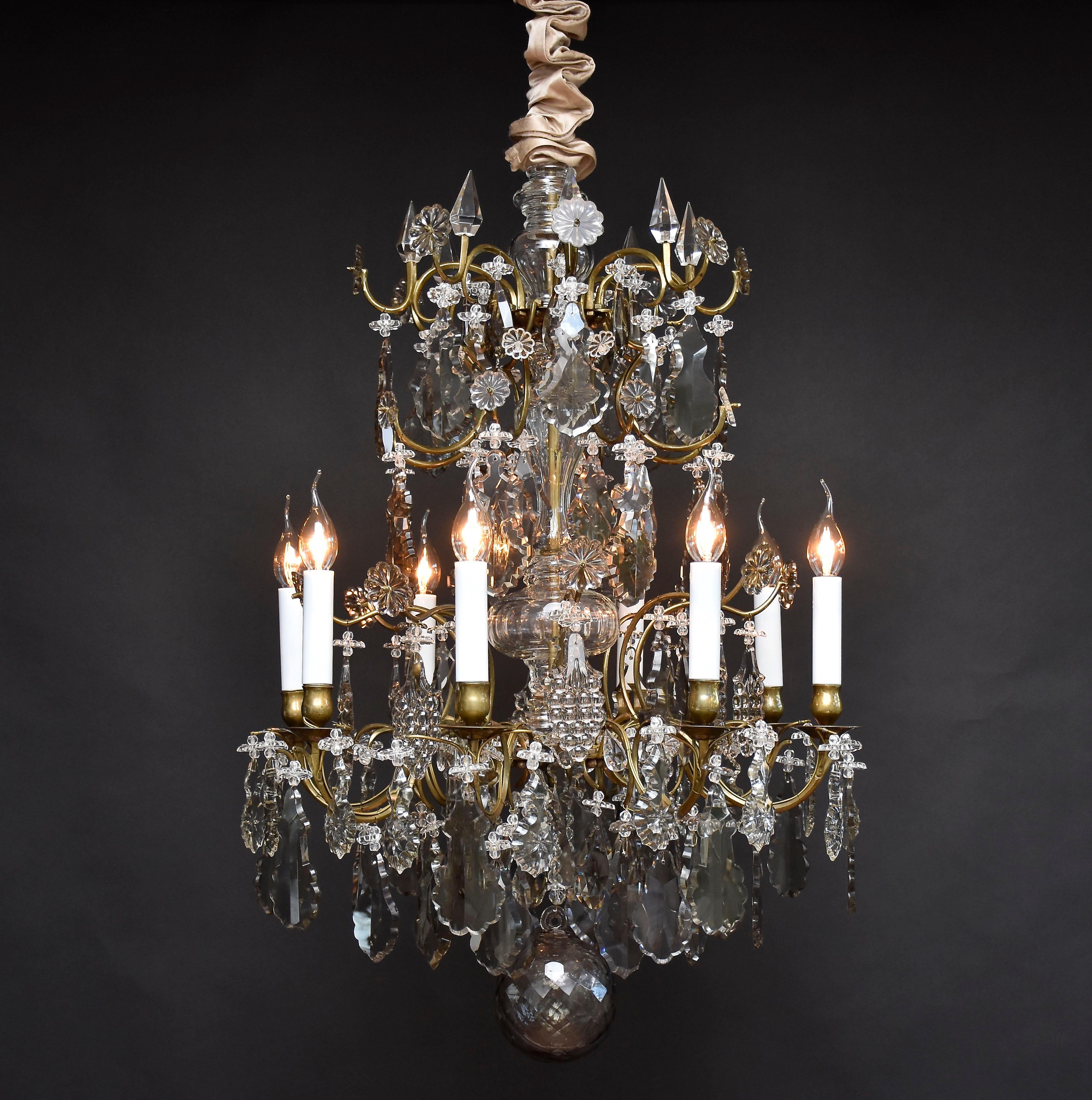 Antique Rococo style crystal chandelier For Sale 2