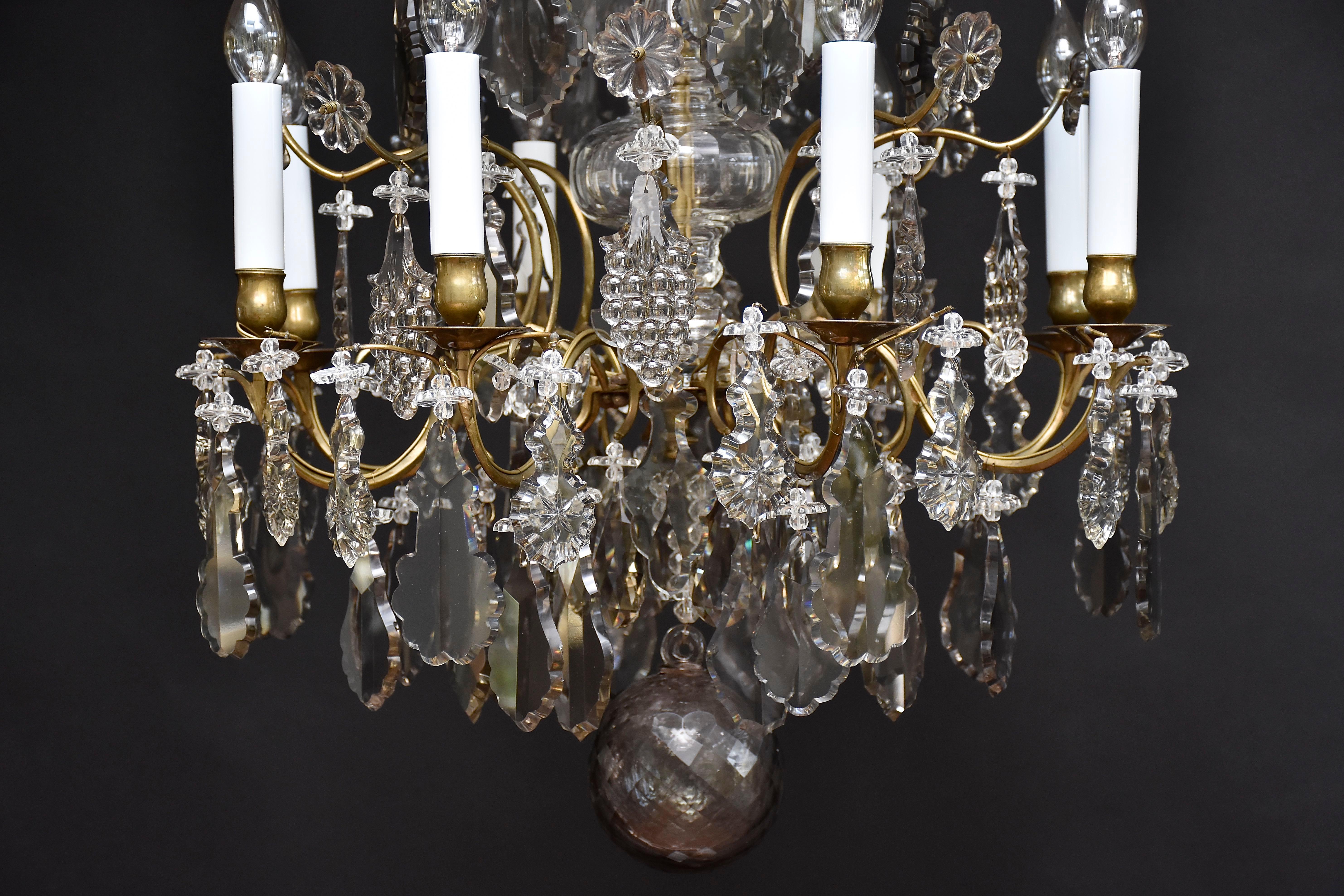 Antique Rococo style crystal chandelier For Sale 3