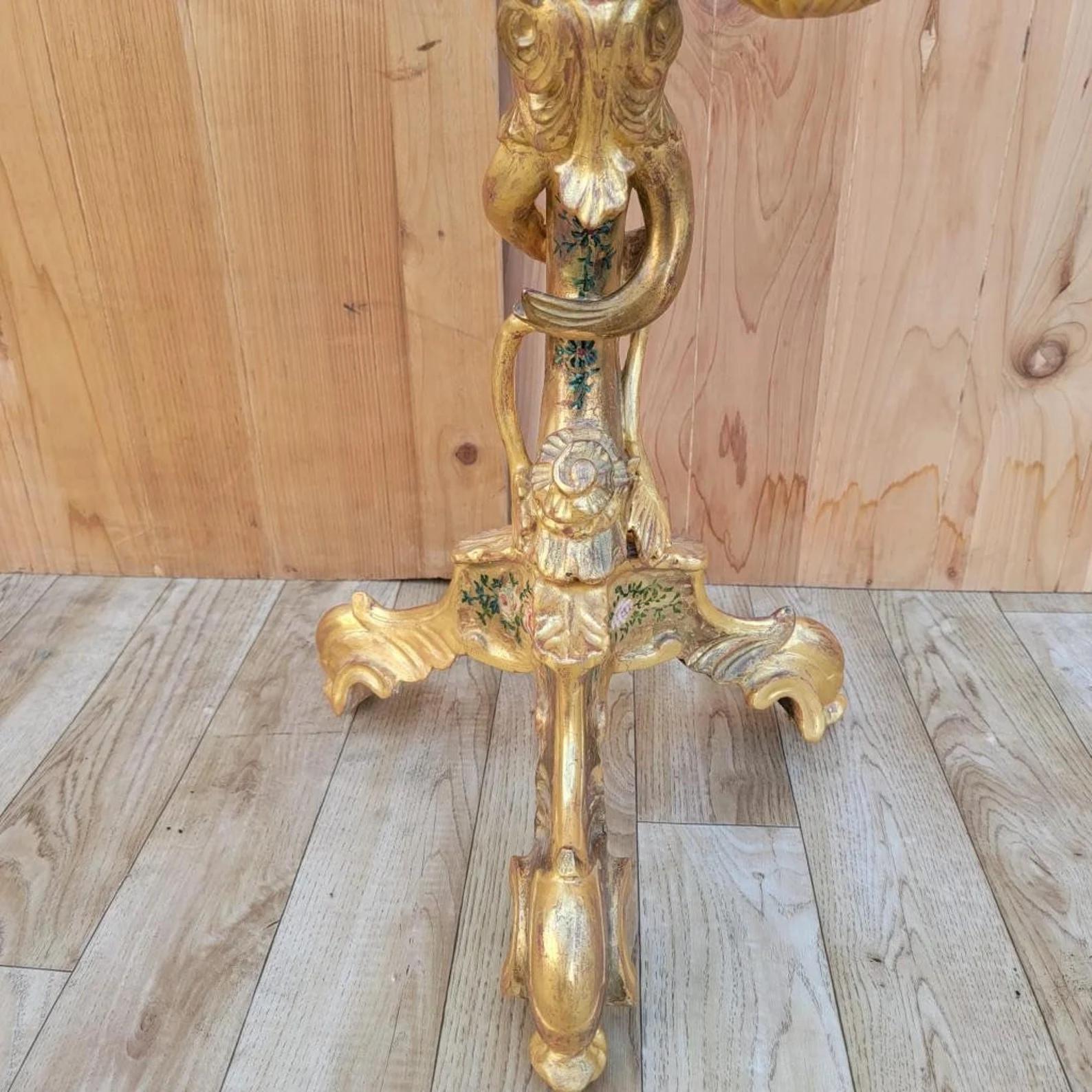 Antique Rococo Style Italian Gilt Blackamoor Side Table/Stand For Sale 4
