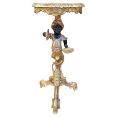 Antique Rococo Style Italian Gilt Blackamoor Side Table/Stand