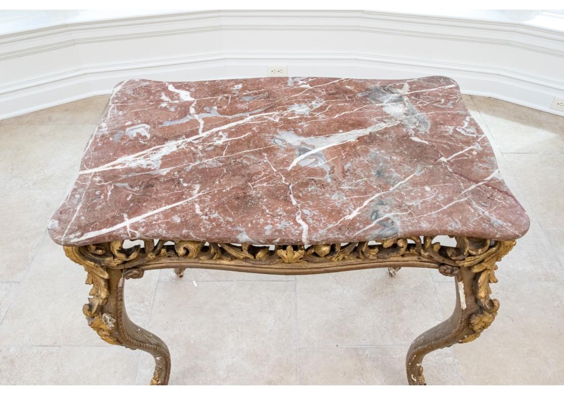 Antique Rococo Style Marble Top Table  Table for Restoration For Sale 8