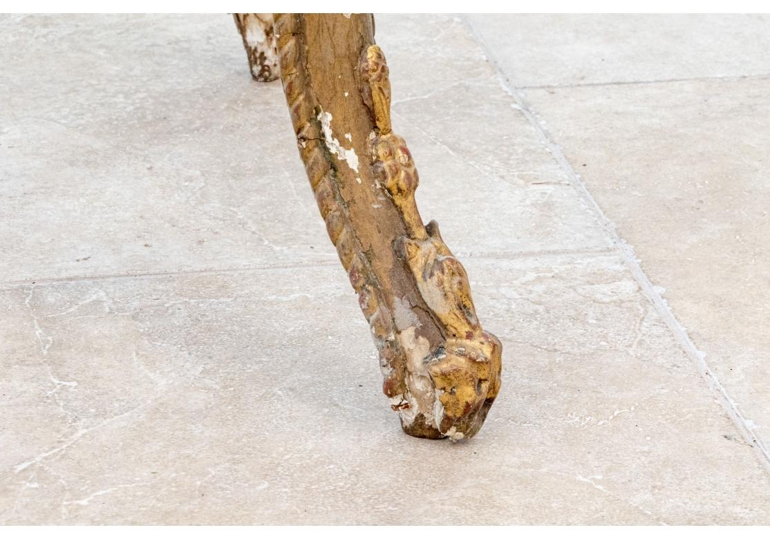 Carved Antique Rococo Style Marble Top Table  Table for Restoration For Sale