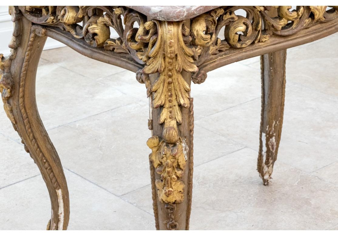 Antique Rococo Style Marble Top Table  Table for Restoration For Sale 2