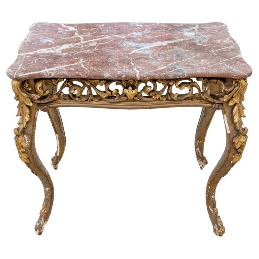 Antique Rococo Style Marble Top Table  Table for Restoration