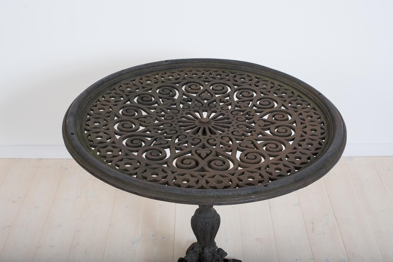 Swedish Antique Rococo Table in Cast Iron