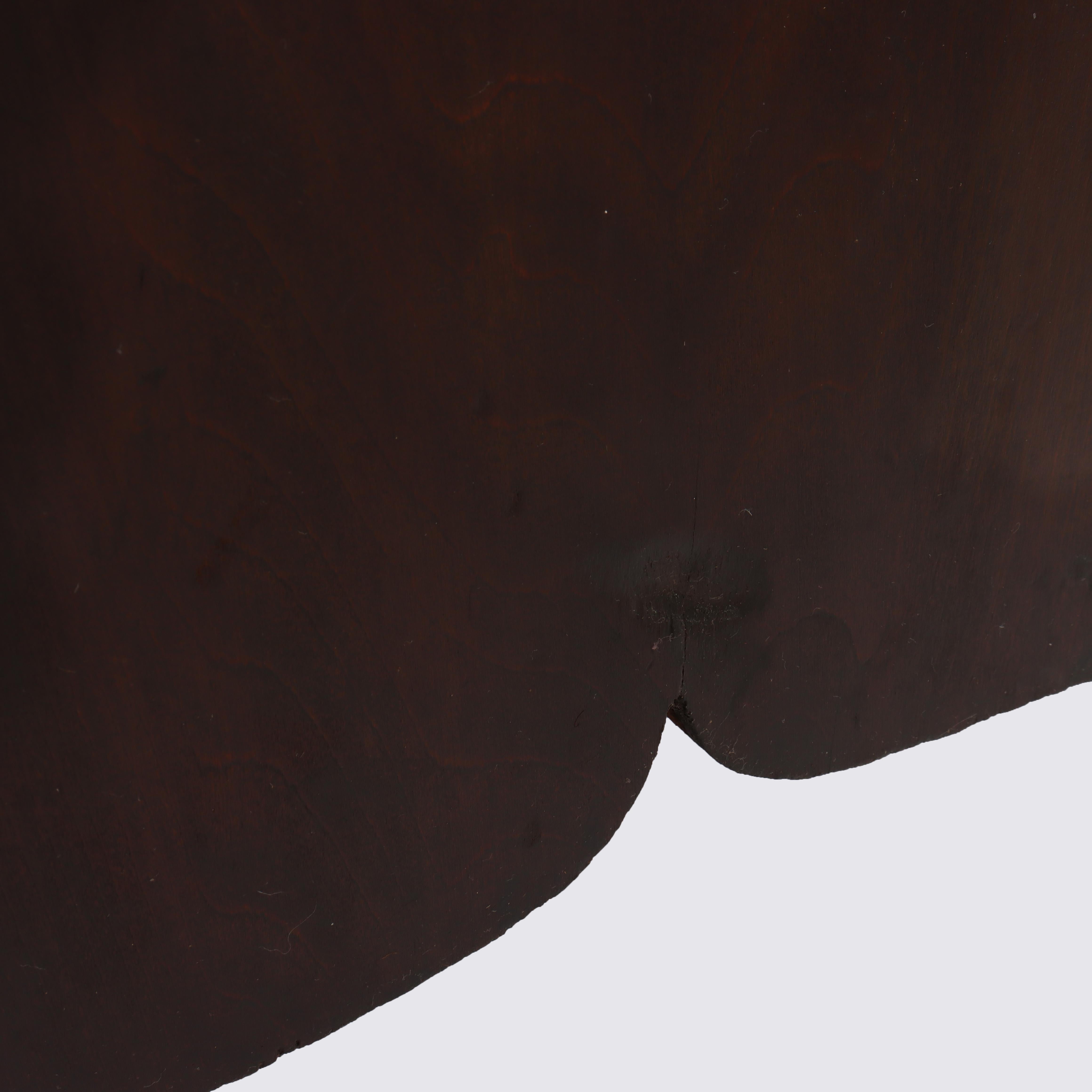 Antique Rococo Walnut 3-Drawer Commode With Back Splash & Carved Pulls c1890 in vendita 10