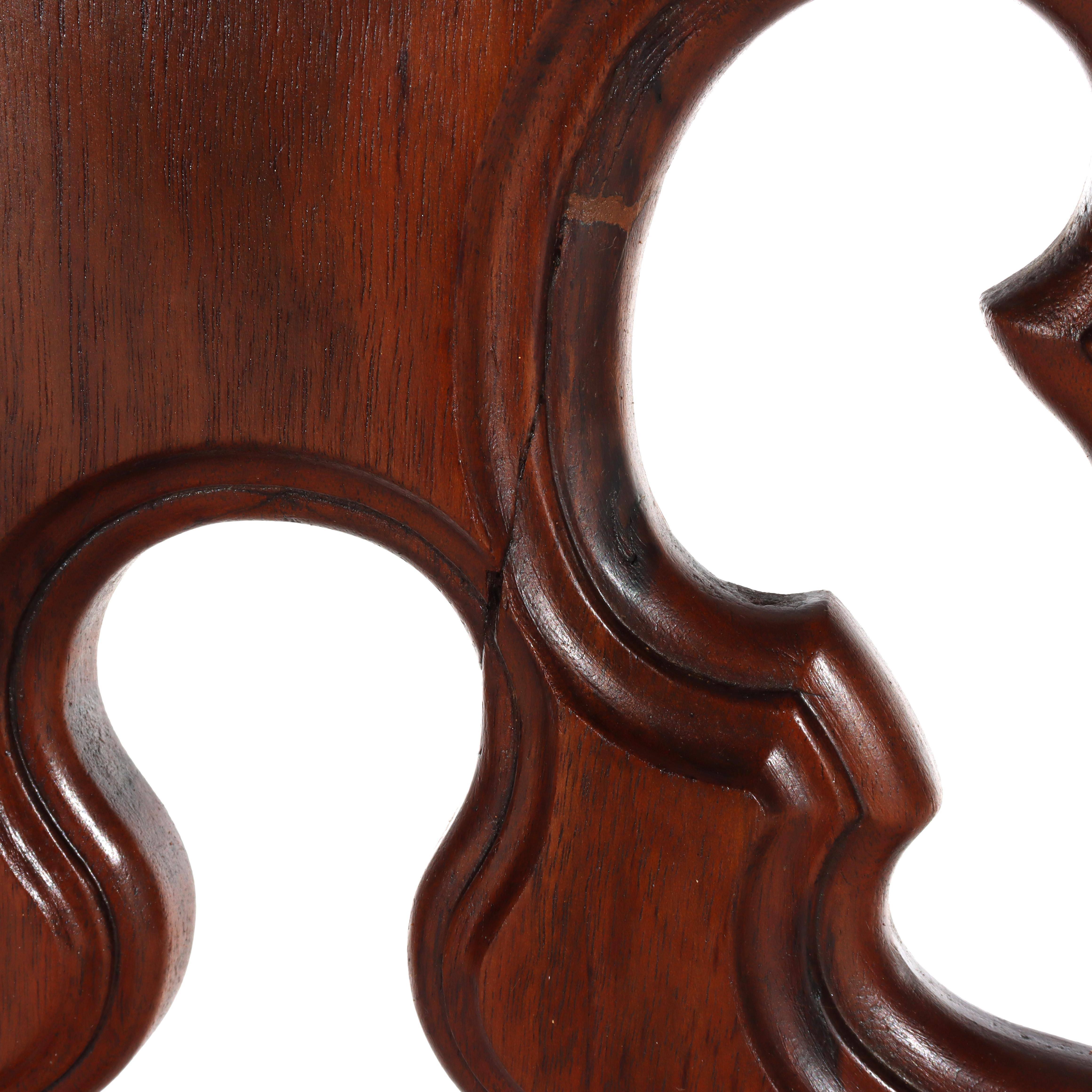 Antique Rococo Walnut Umbrella Stand With Cast Iron Tray c1890 en vente 5