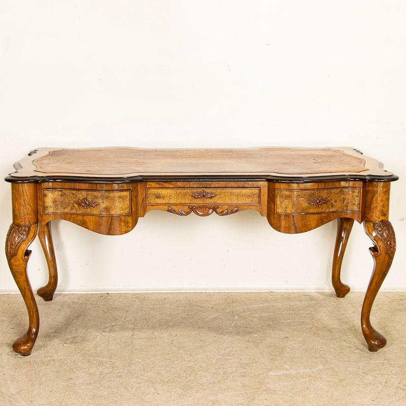 Antique Rococo Writing Desk with 3 Drawers from Denmark In Good Condition In Round Top, TX