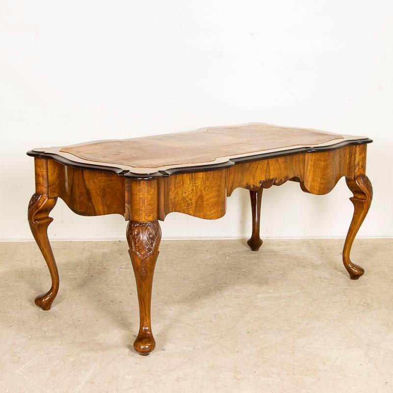 19th Century Antique Rococo Writing Desk with 3 Drawers from Denmark