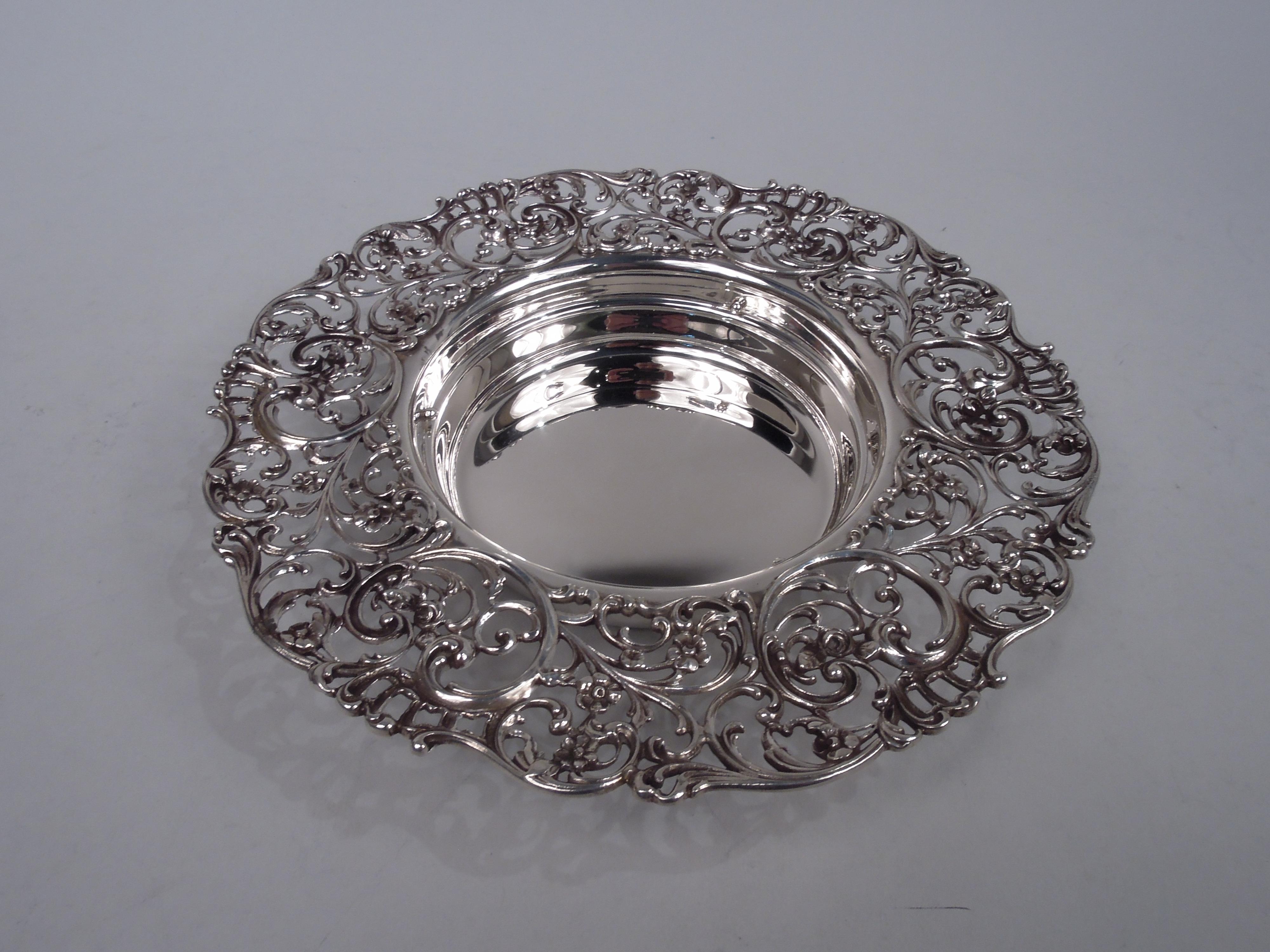 20th Century Antique Roger Williams American Edwardian Sterling Silver Butter Dish For Sale