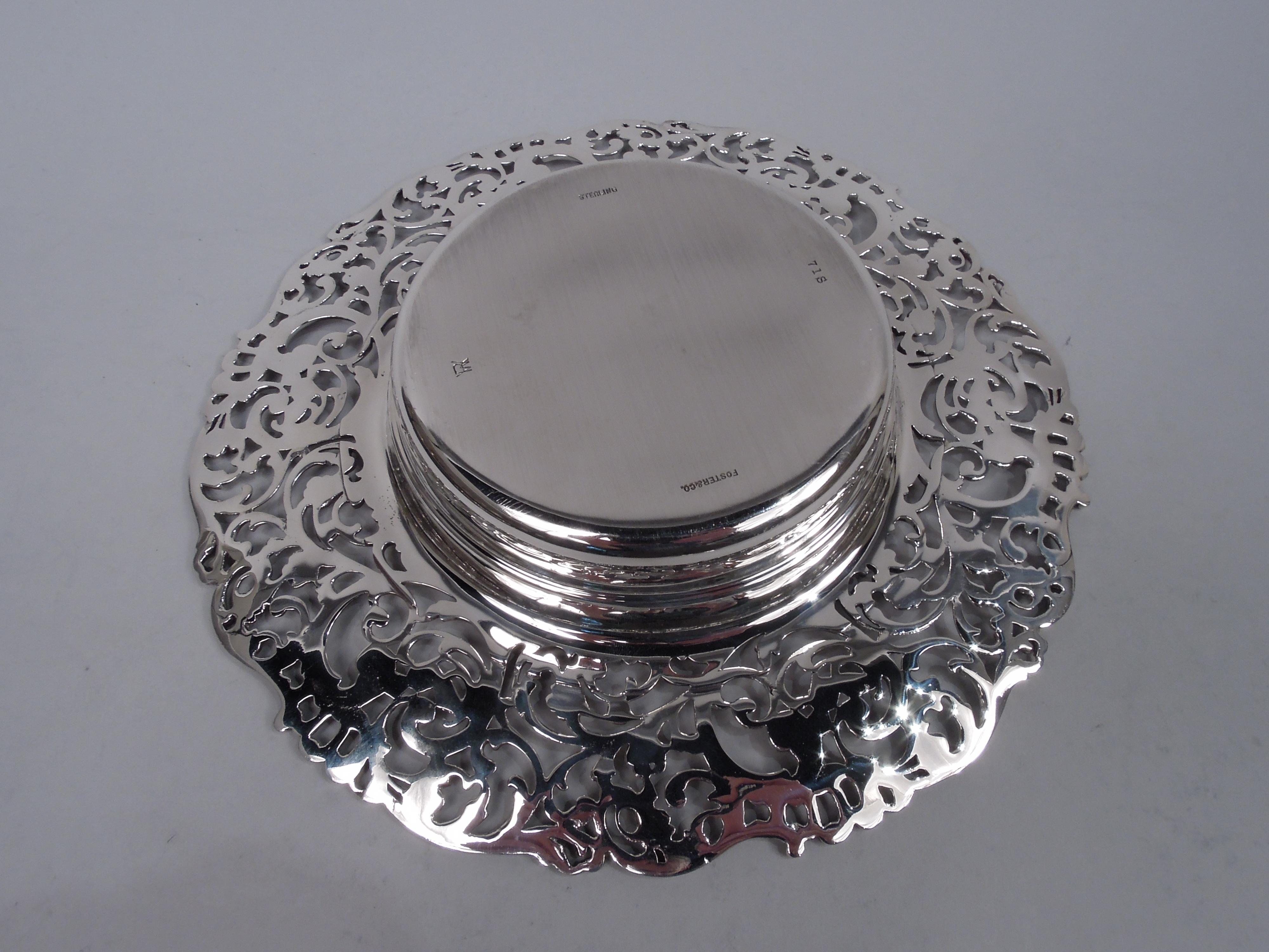 Antique Roger Williams American Edwardian Sterling Silver Butter Dish For Sale 3