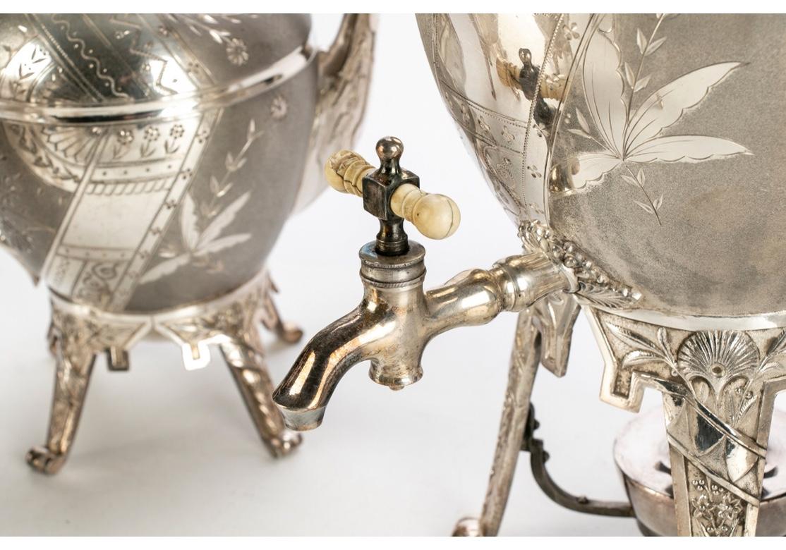 Service à thé et café antique Rogers en métal argenté:: six pièces:: période esthétique en vente 6