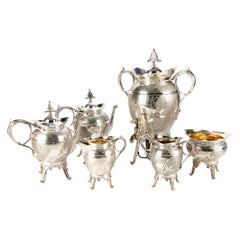 Antique Rogers Aesthetic Period Six Piece Silverplate Tea and Coffee Service