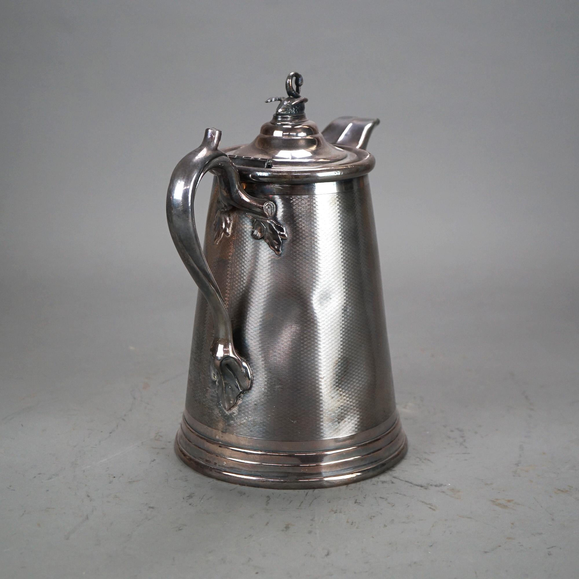 Antica brocca per acqua isolata placcata in argento Rogers and Bro C1890 In condizioni buone in vendita a Big Flats, NY