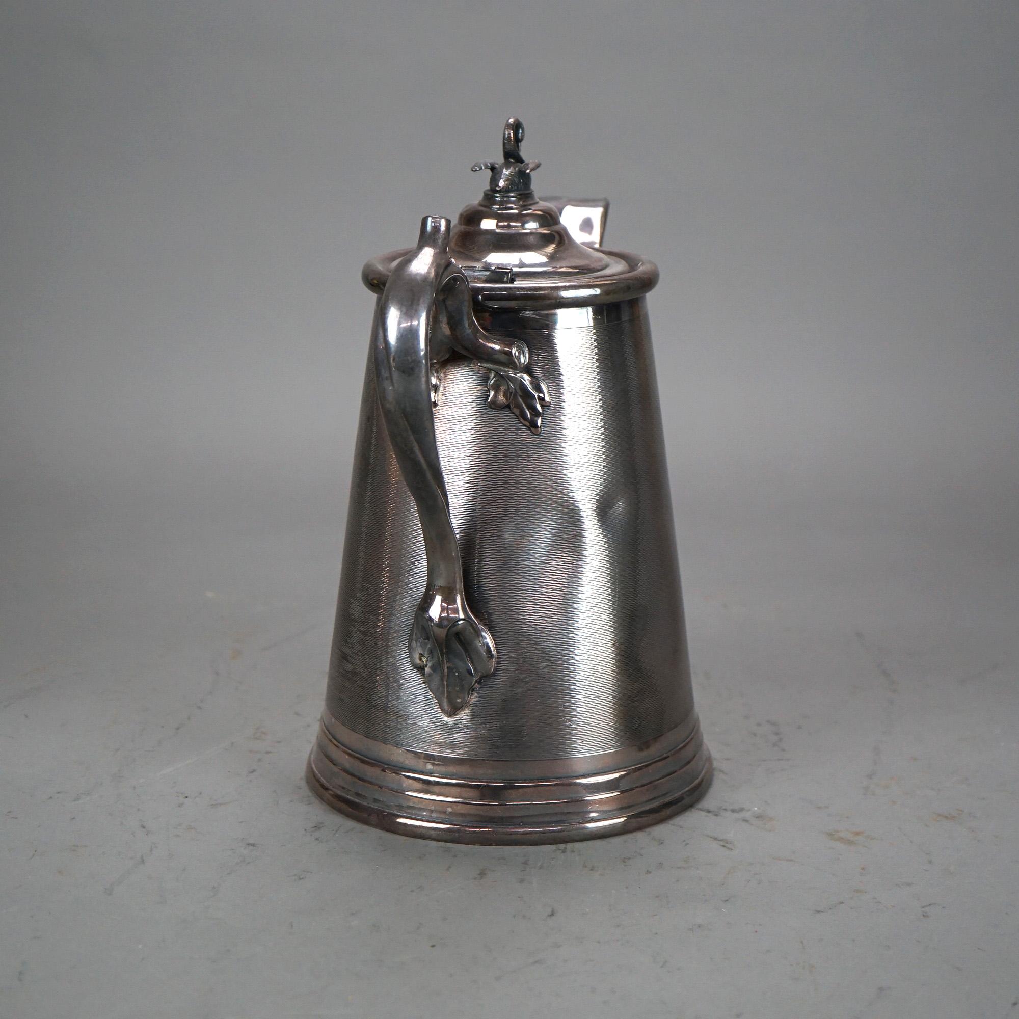 Antica brocca per acqua isolata placcata in argento Rogers and Bro C1890 in vendita 1