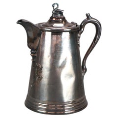 Antigua jarra de agua aislada chapada en plata Rogers and Bro C1890