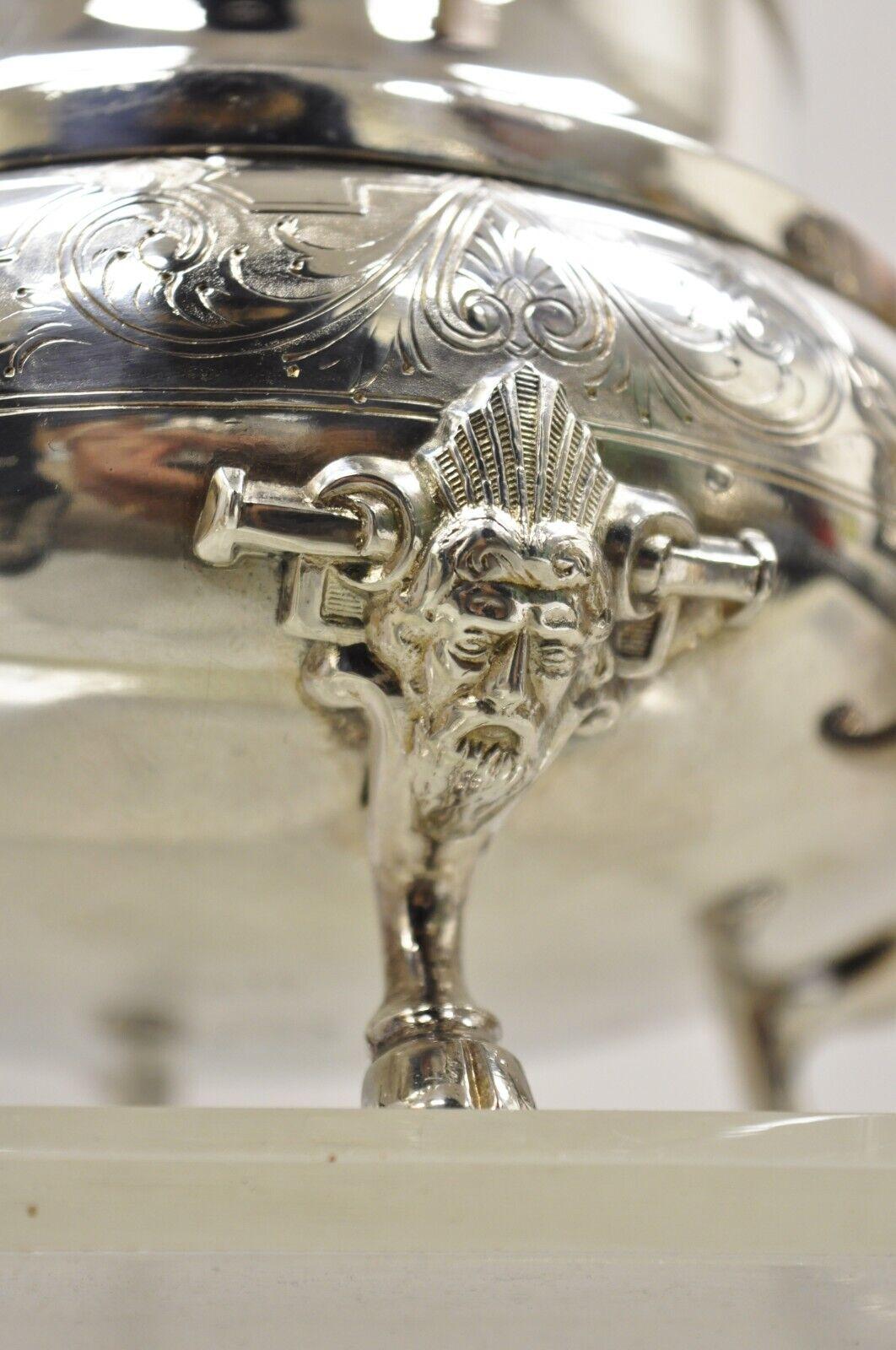 Antique Rogers Smith & Co Victorian Silver Plated Butter Cheese Dish Hoof Feet For Sale 8