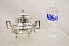 Antique Rogers Smith & Co Victorian Silver Plated Butter Cheese Dish Hoof Feet