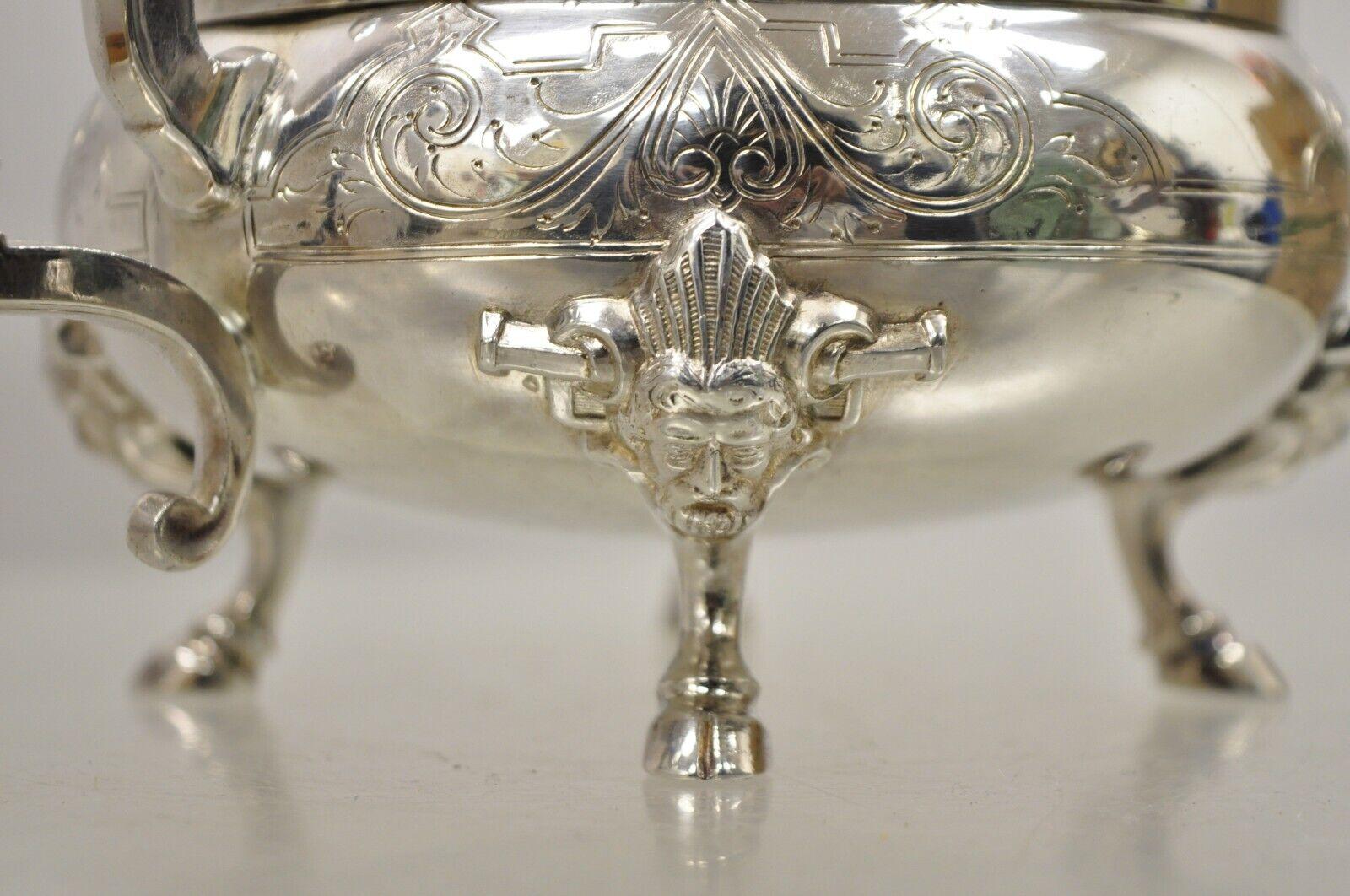 Antique Rogers Smith & Co Victorian Silver Plated Butter Cheese Dish Hoof Feet For Sale 5