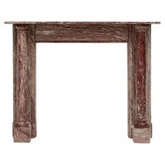 Antique Rojo Alicante Marble Fireplace Surround with Columns