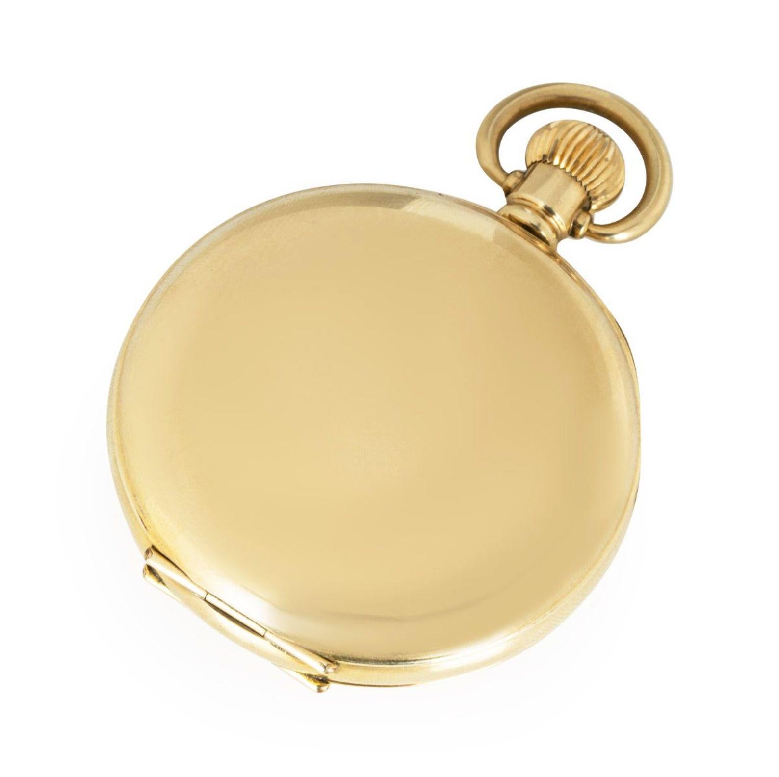 Antique Rolex Gold Plated Keyless Lever Half Hunter Pocket Watch C1920s In Excellent Condition For Sale In London, GB