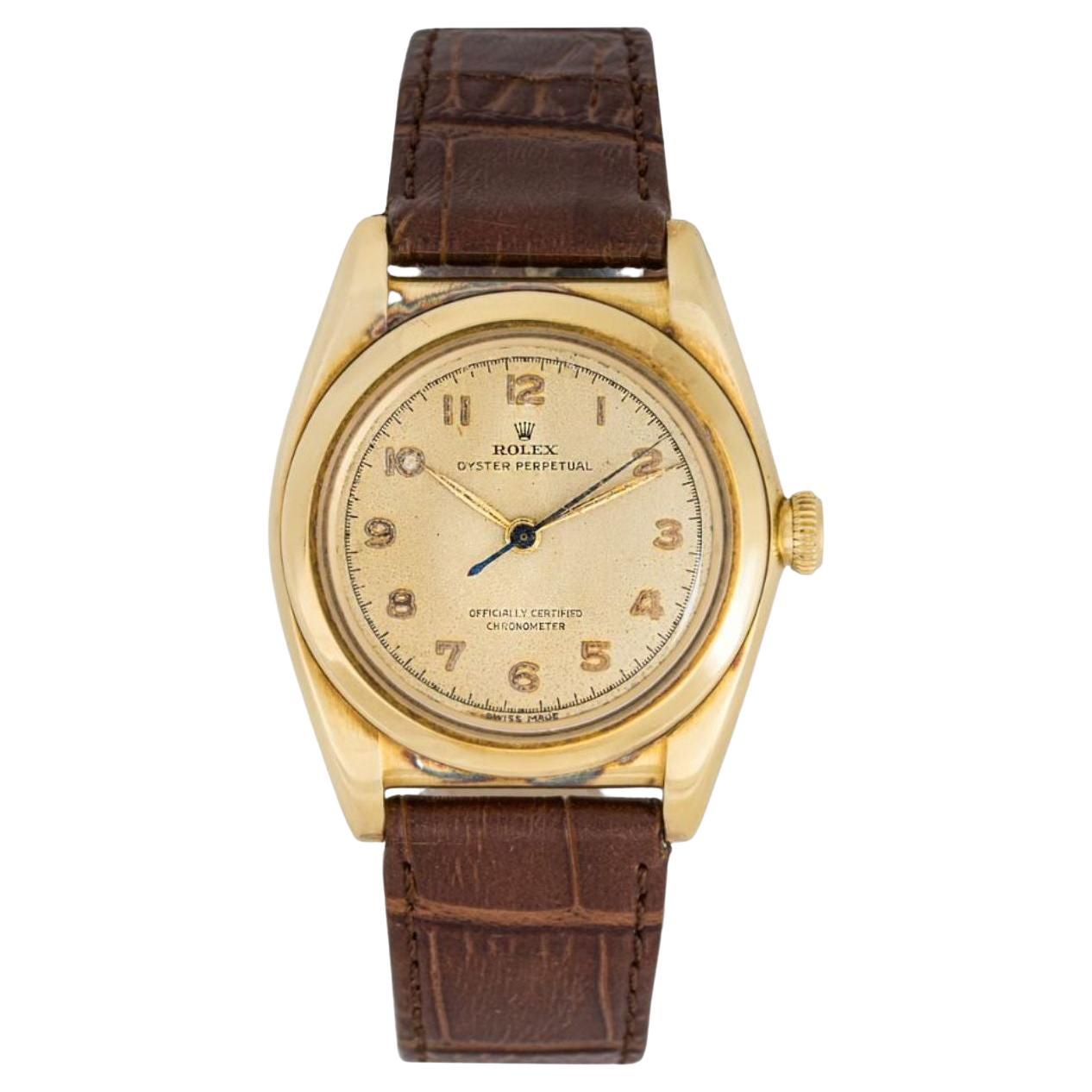 Antique Rolex Oyster Perpetual Yellow Gold For Sale