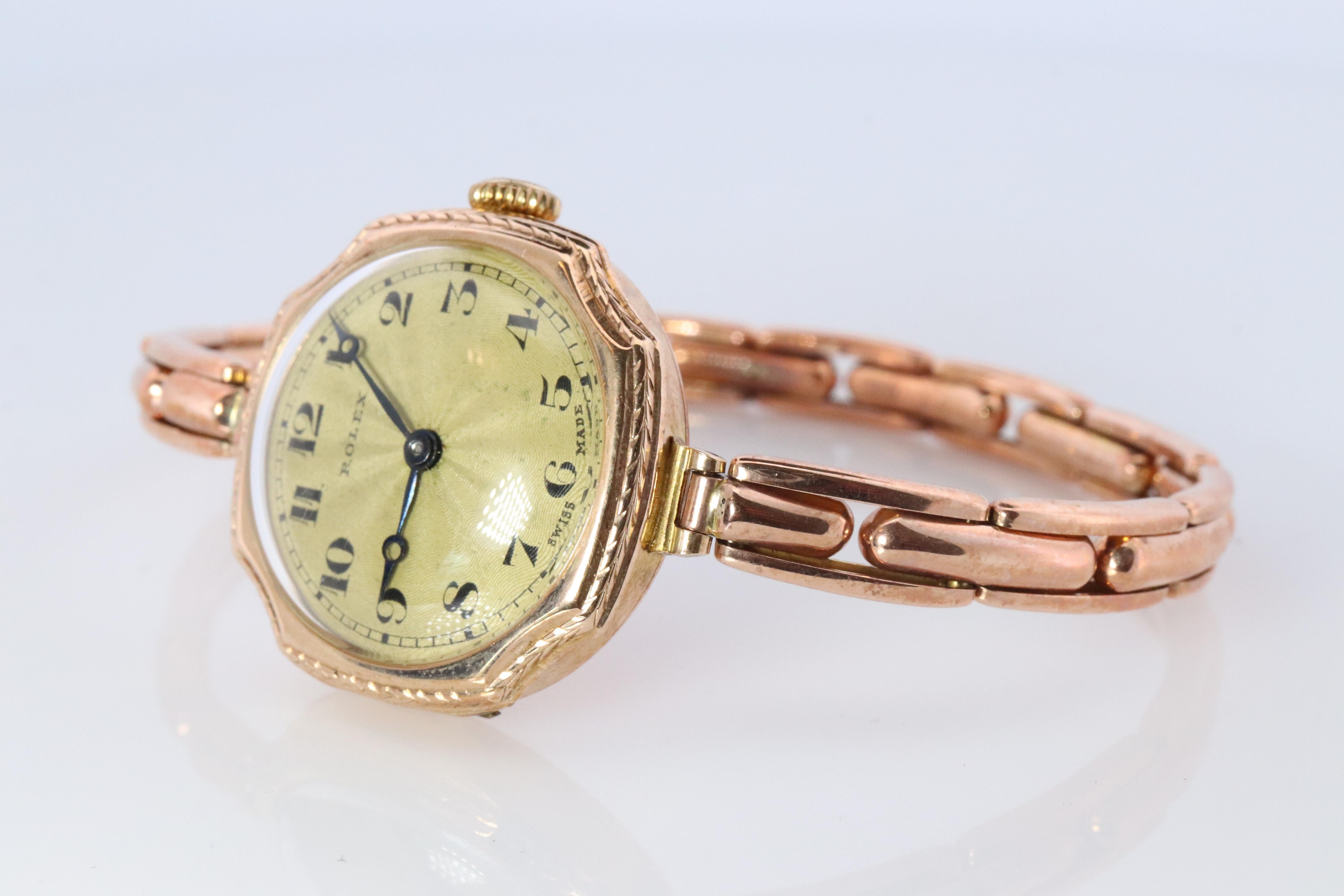 Antico orologio da cocktail Rolex da donna. Oro rosa 9k 0902 a carica manuale. in vendita 1