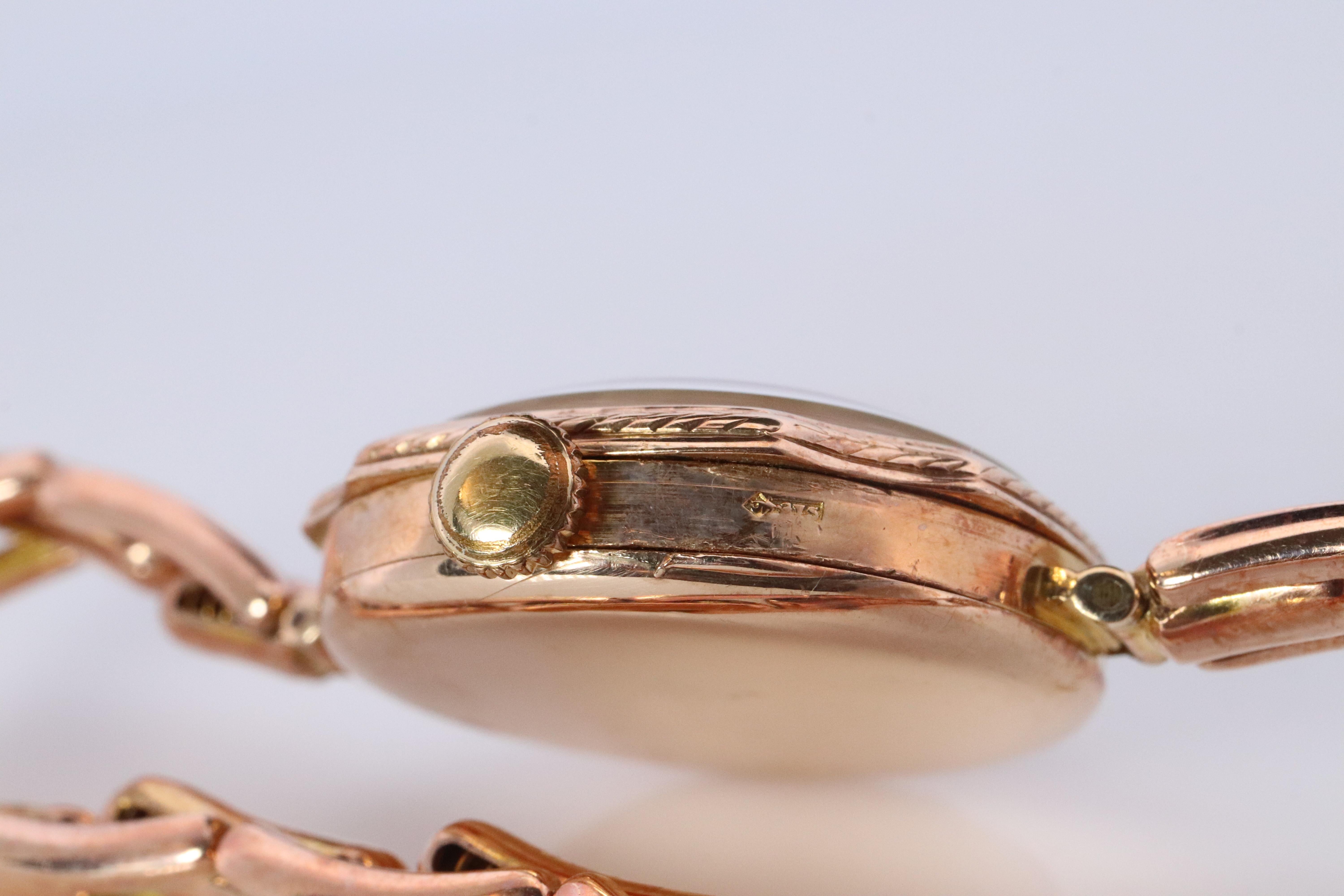 Antico orologio da cocktail Rolex da donna. Oro rosa 9k 0902 a carica manuale. in vendita 3