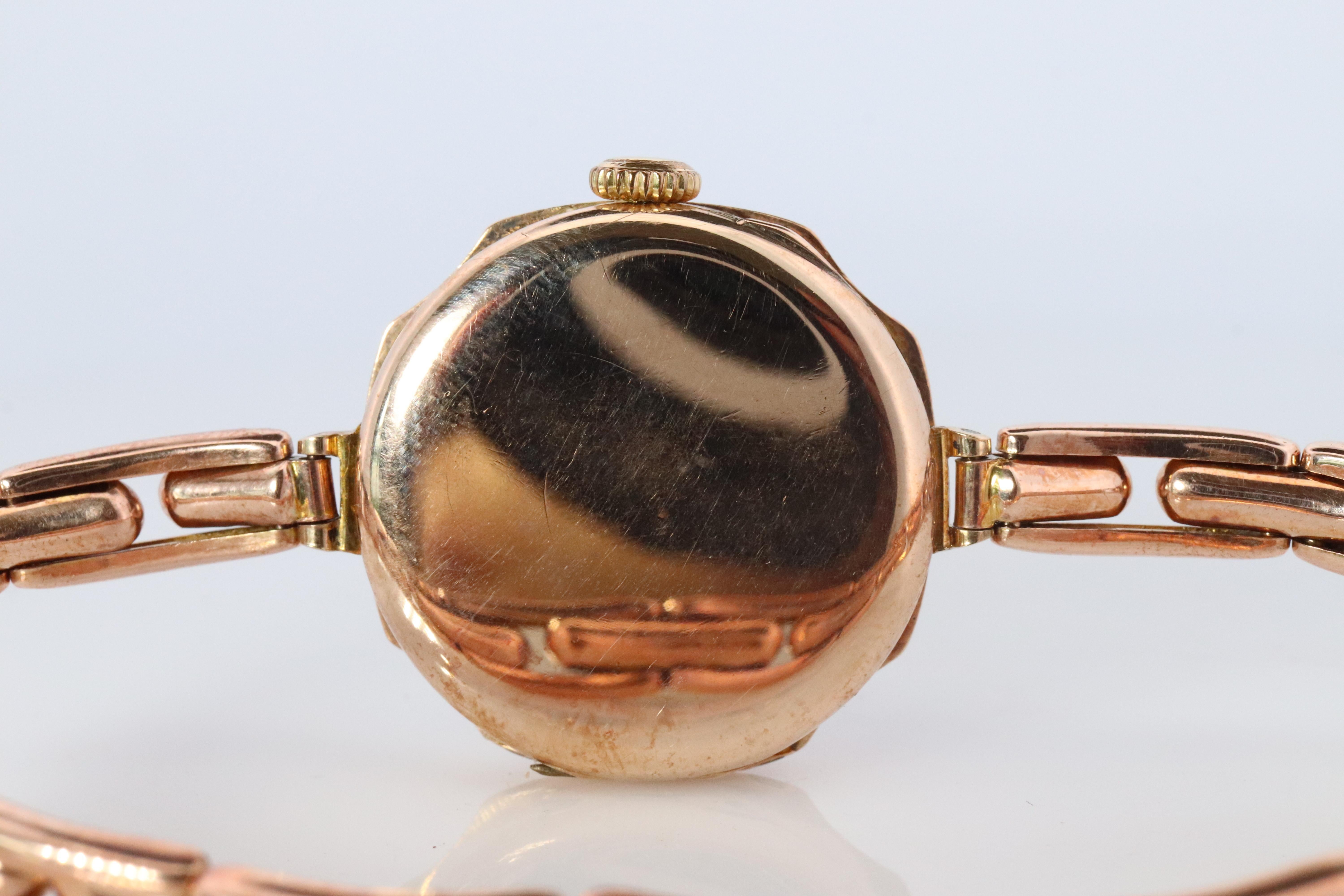 Antico orologio da cocktail Rolex da donna. Oro rosa 9k 0902 a carica manuale. in vendita 4