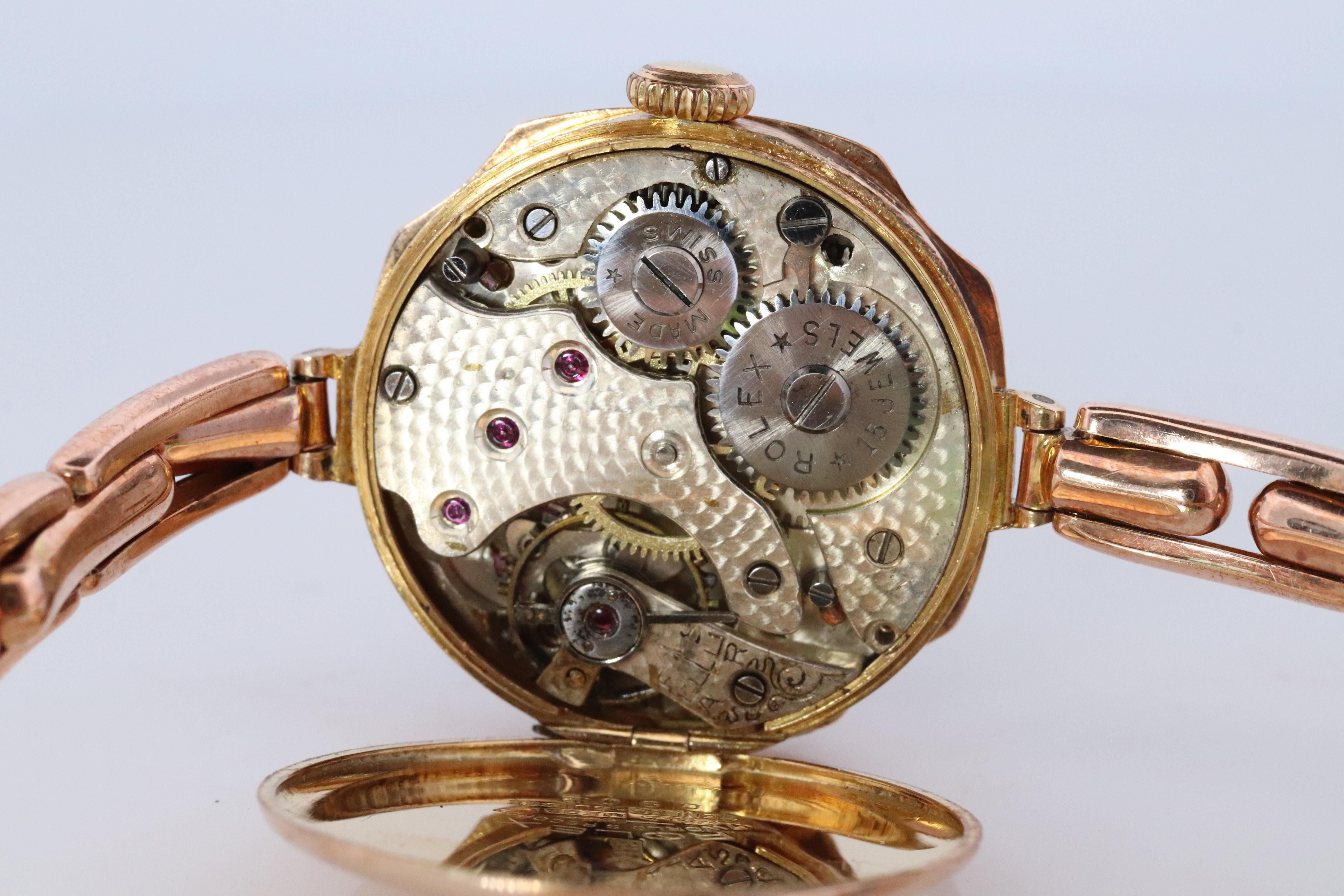 Antico orologio da cocktail Rolex da donna. Oro rosa 9k 0902 a carica manuale. in vendita 5